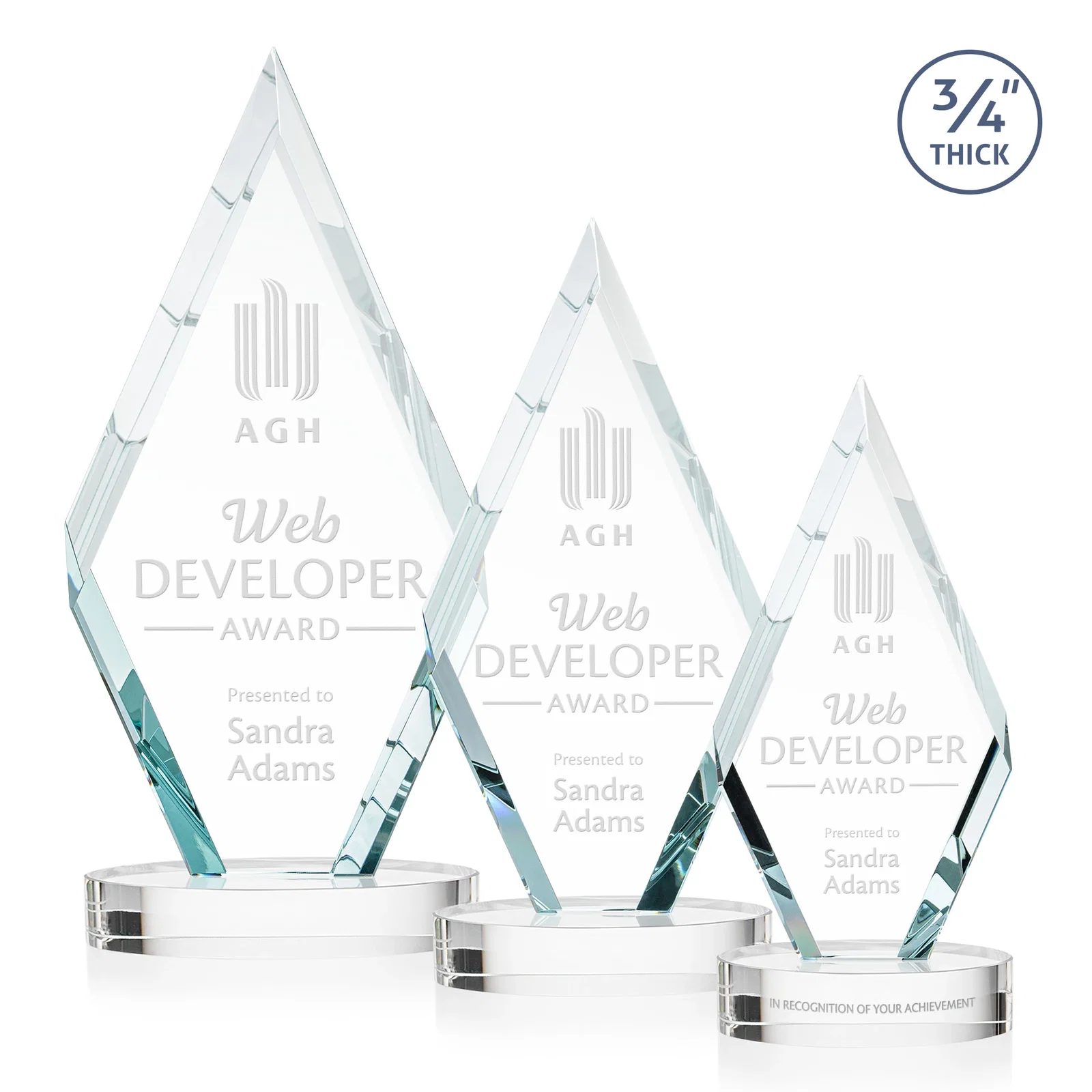 Custom Starfire Crystal Award on a Colored Oval Base, awards for employee recognition