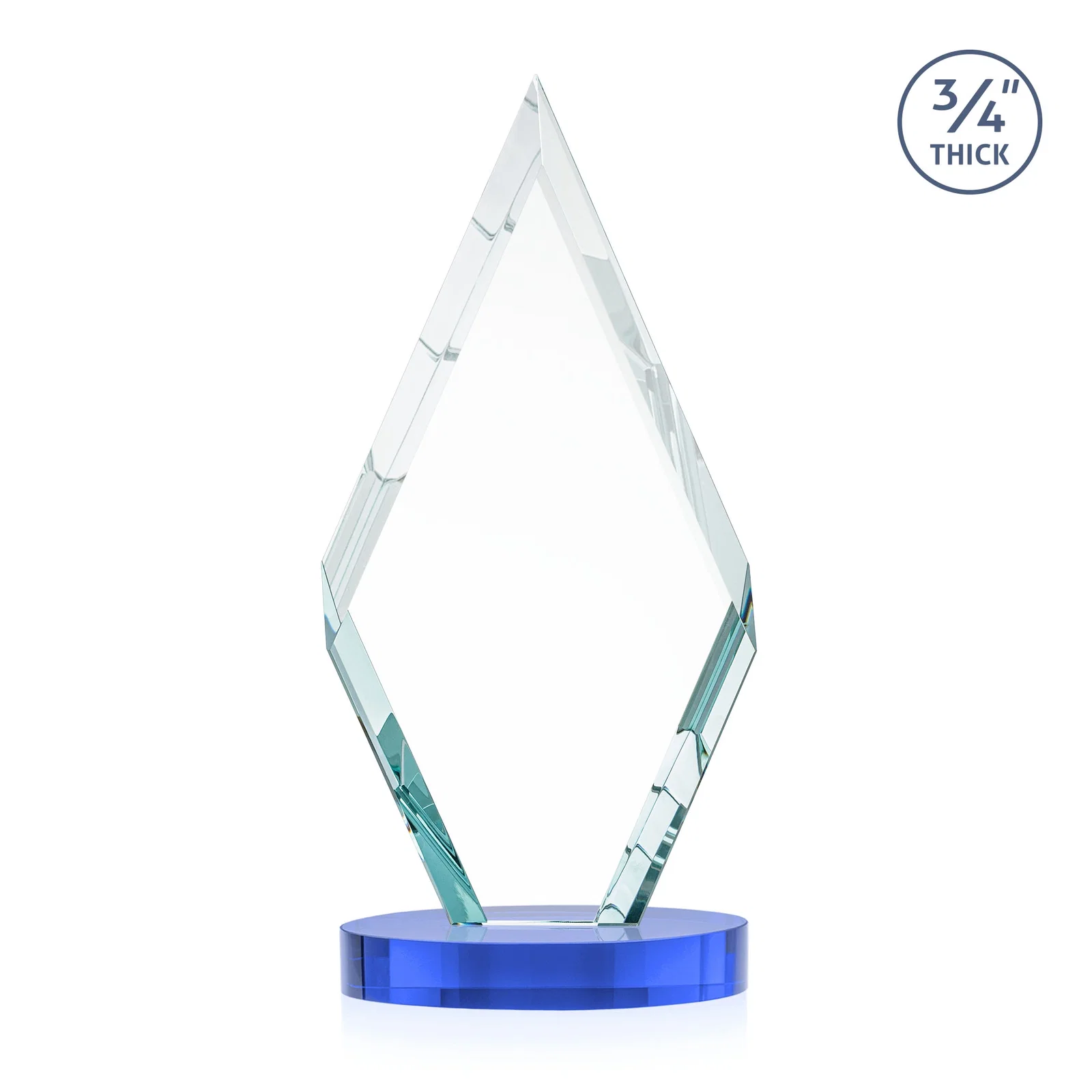 Custom Starfire Crystal Award on a Colored Oval Base, awards, with your logo for company anniversary events