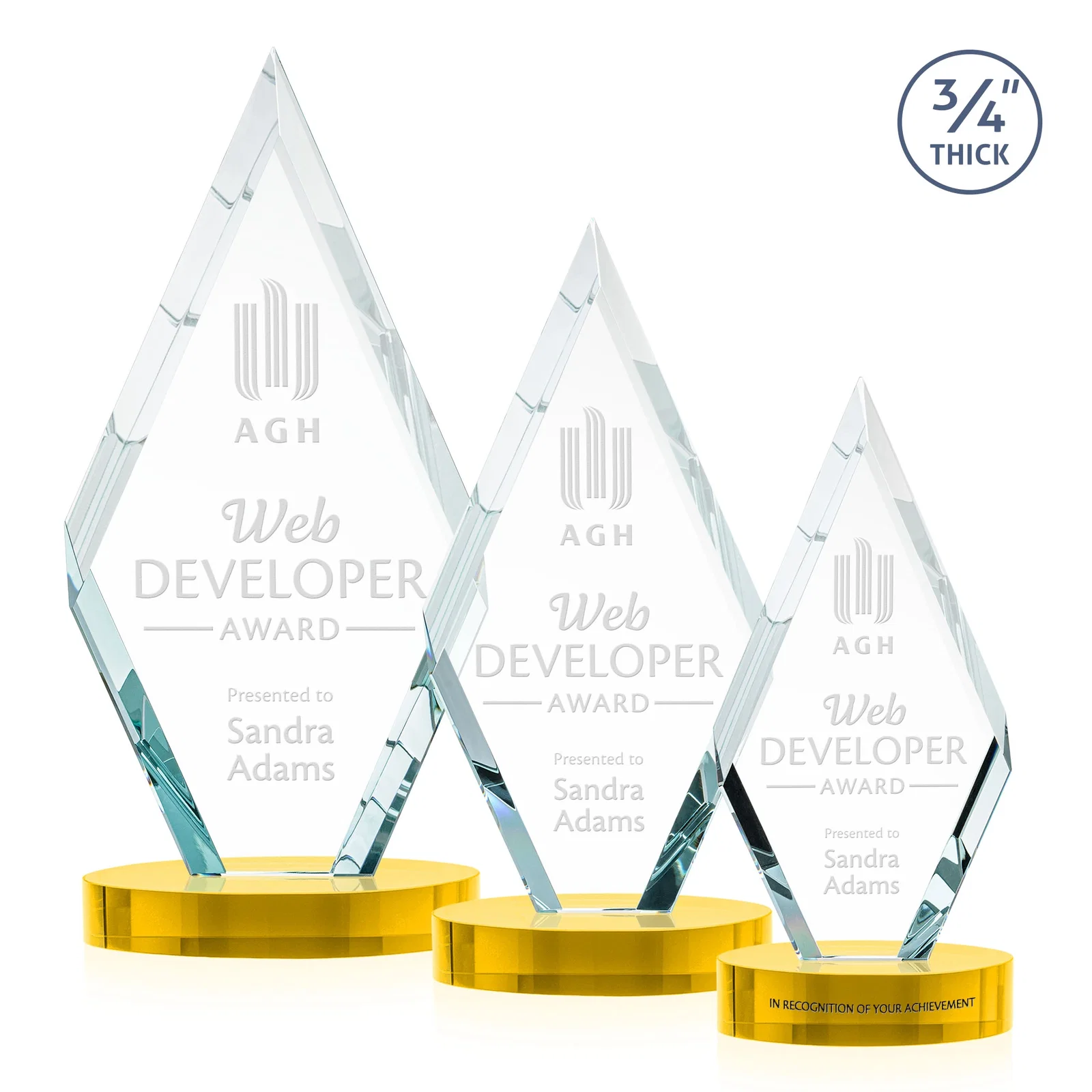 Promotional Starfire Crystal Award on a Colored Oval Base, awards for employee recognition
