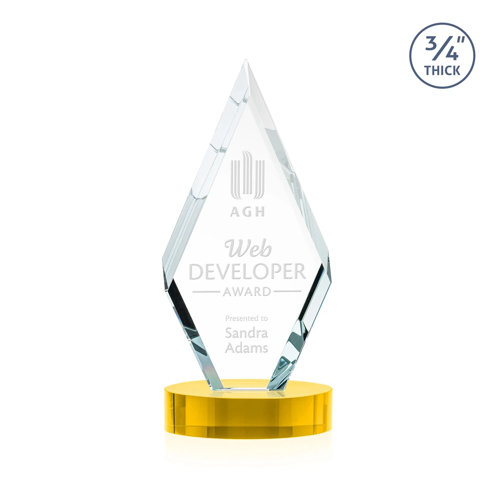Promotional Starfire Crystal Award on a Colored Oval Base, awards for corporate award ceremonies
