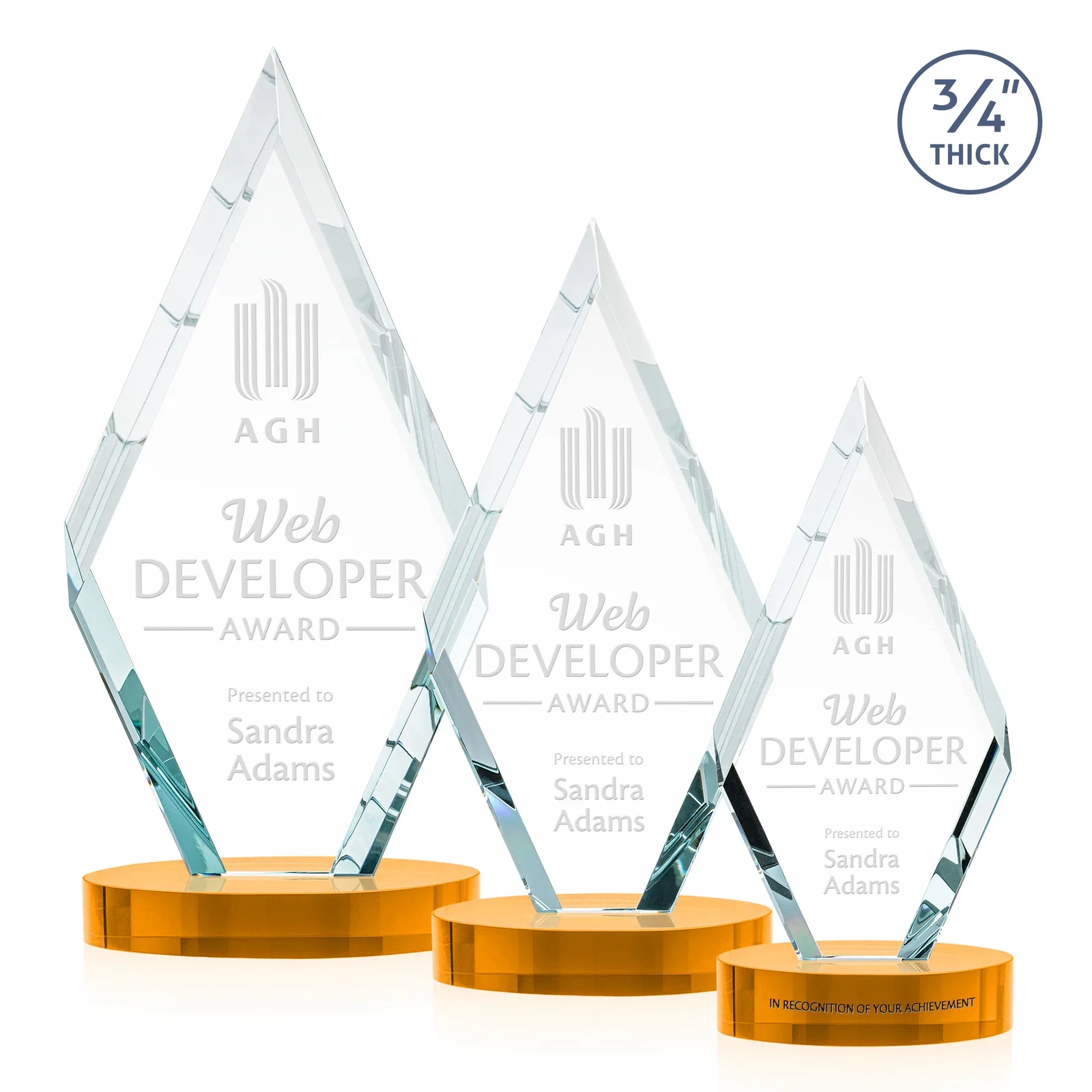 Promotional Starfire Crystal Award on a Colored Oval Base, awards for retirement presentations