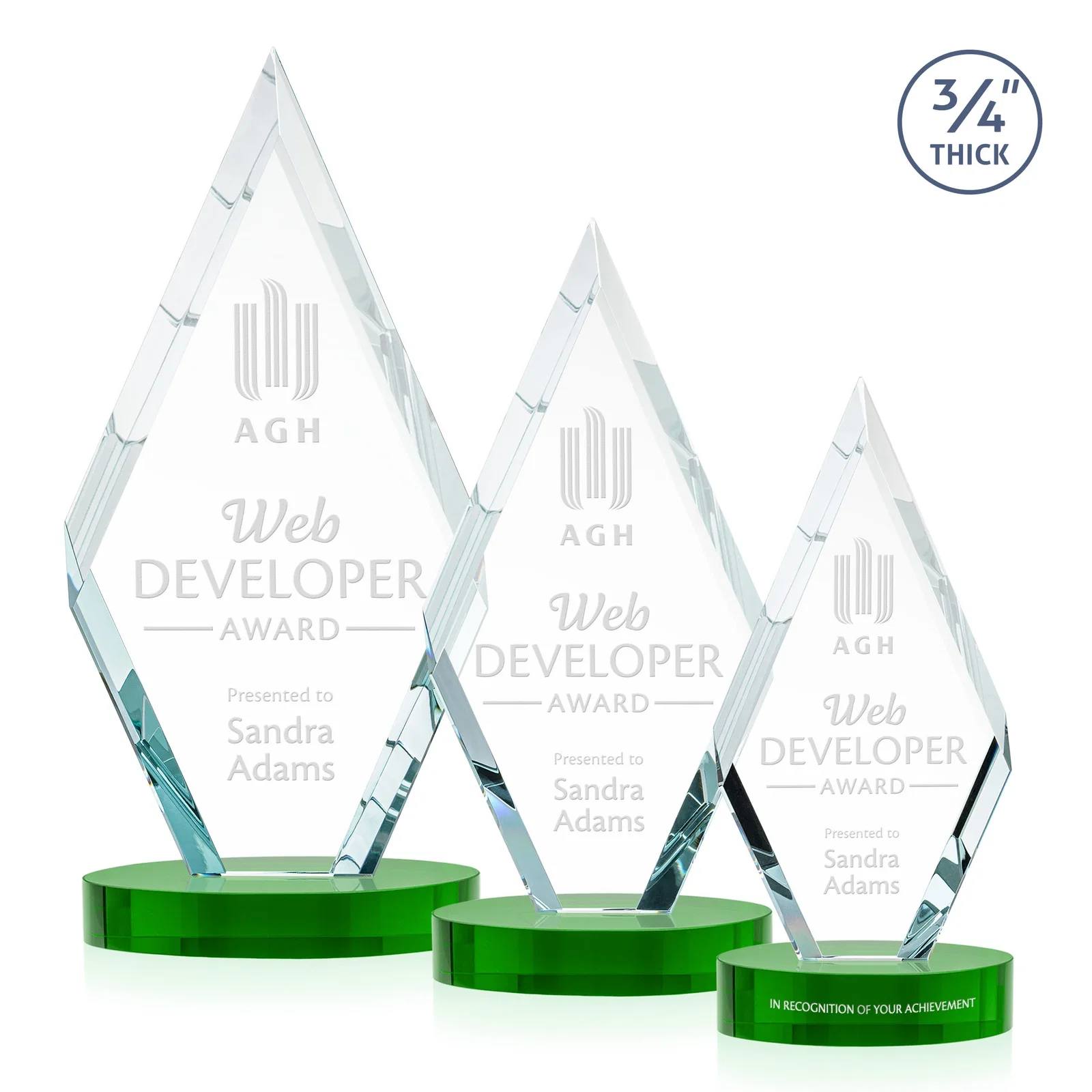 Promotional Starfire Crystal Award on a Colored Oval Base, awards for safety achievement programs