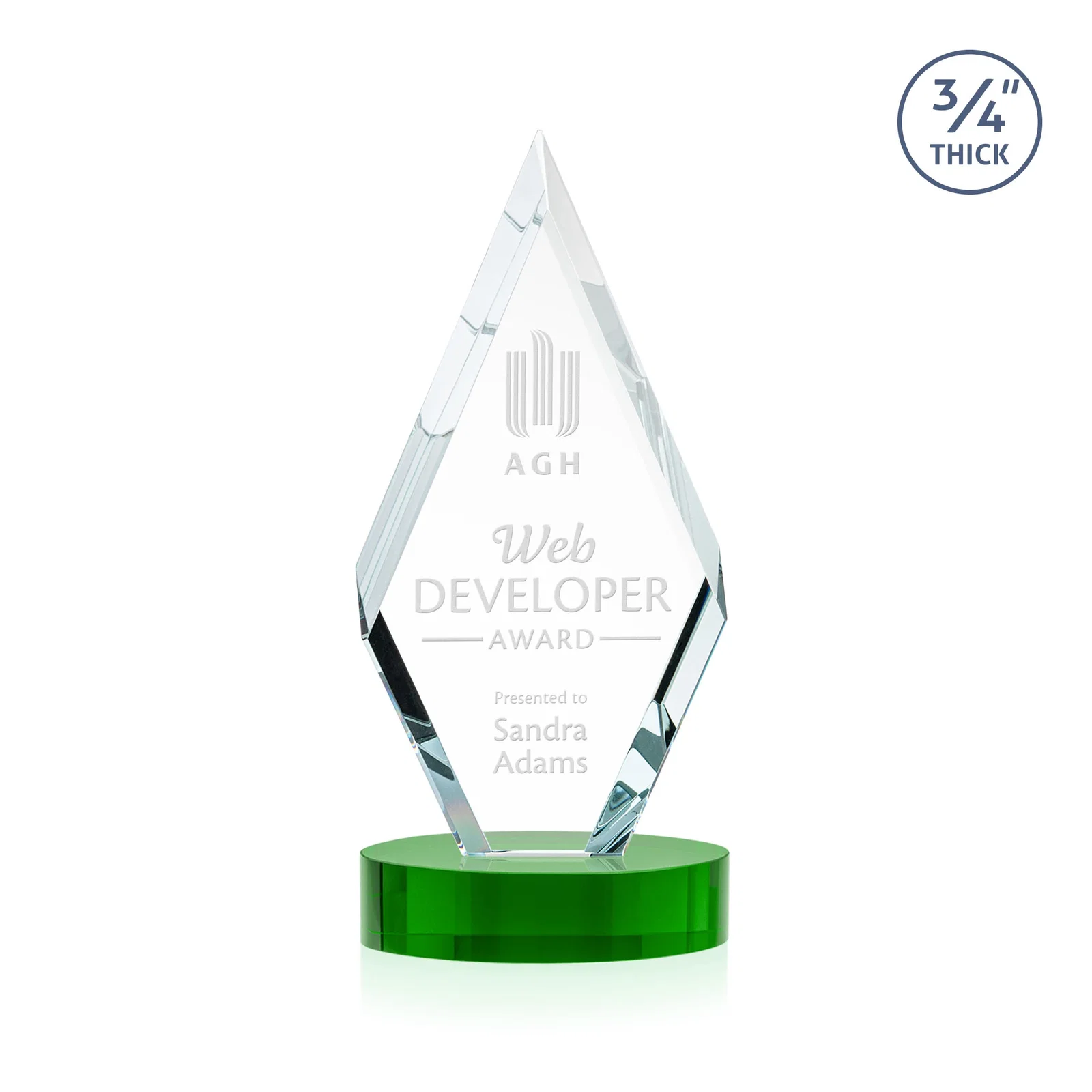 Promotional Starfire Crystal Award on a Colored Oval Base, awards for volunteer appreciation