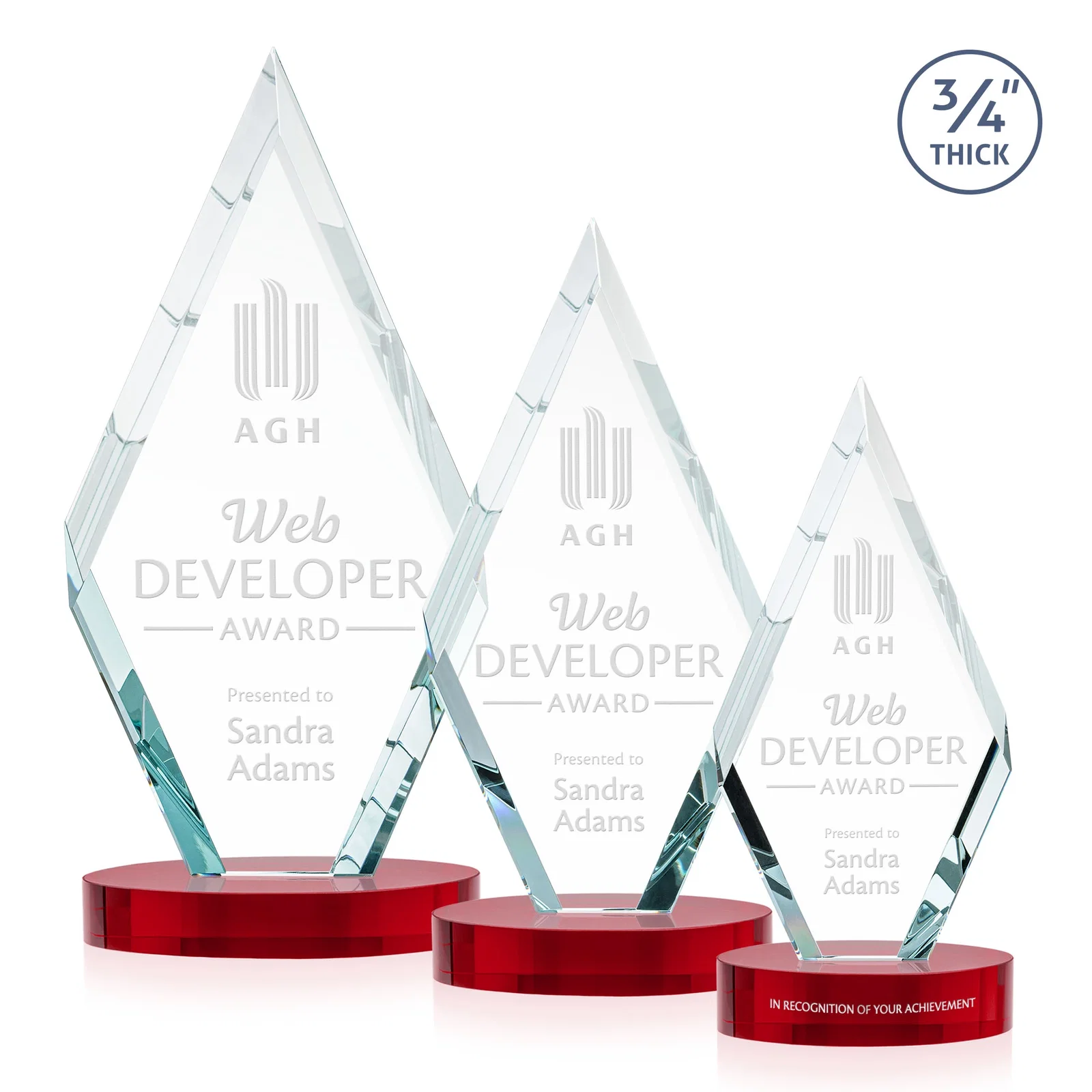 Branded Starfire Crystal Award on a Colored Oval Base, awards for employee recognition