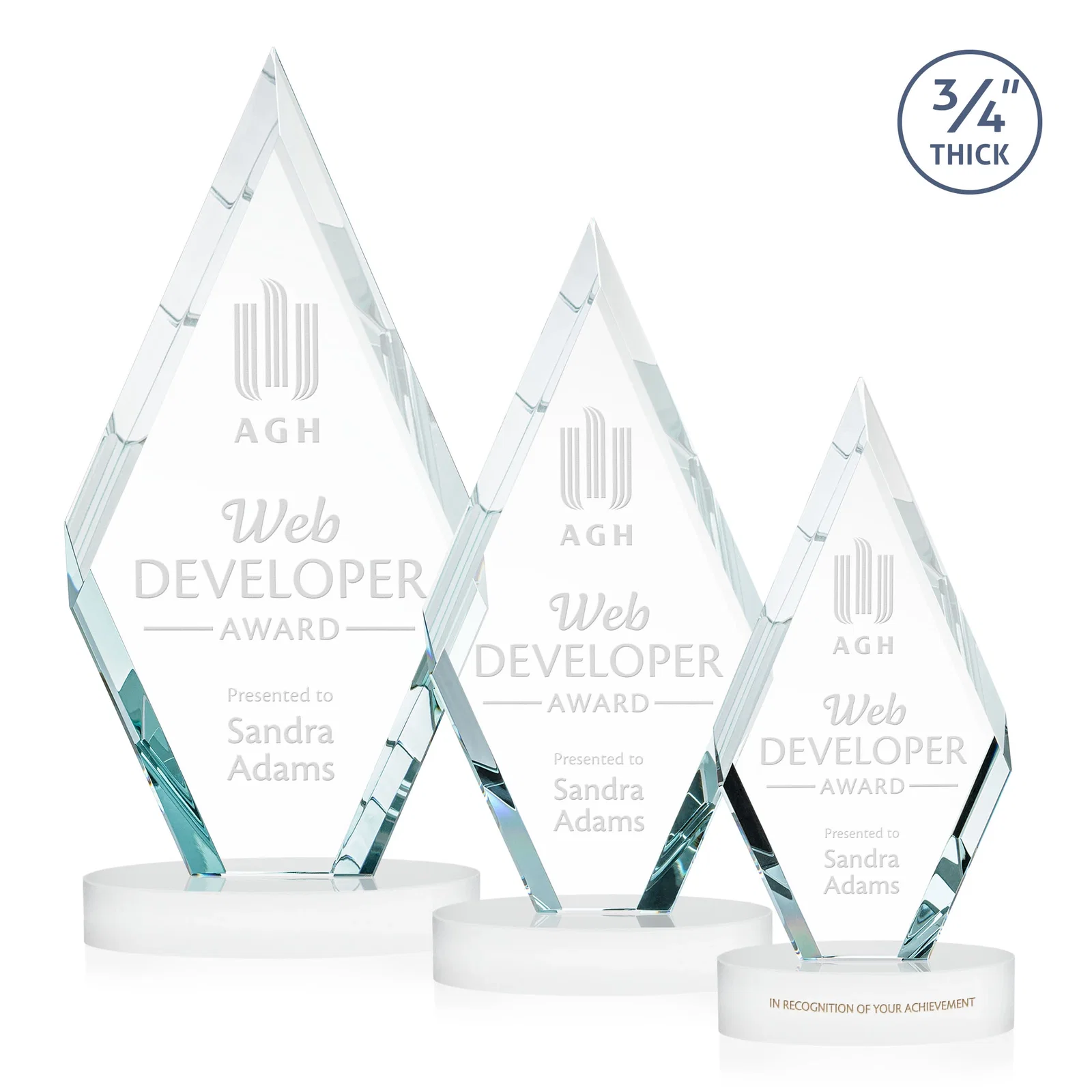 Branded Starfire Crystal Award on a Colored Oval Base, awards for safety achievement programs