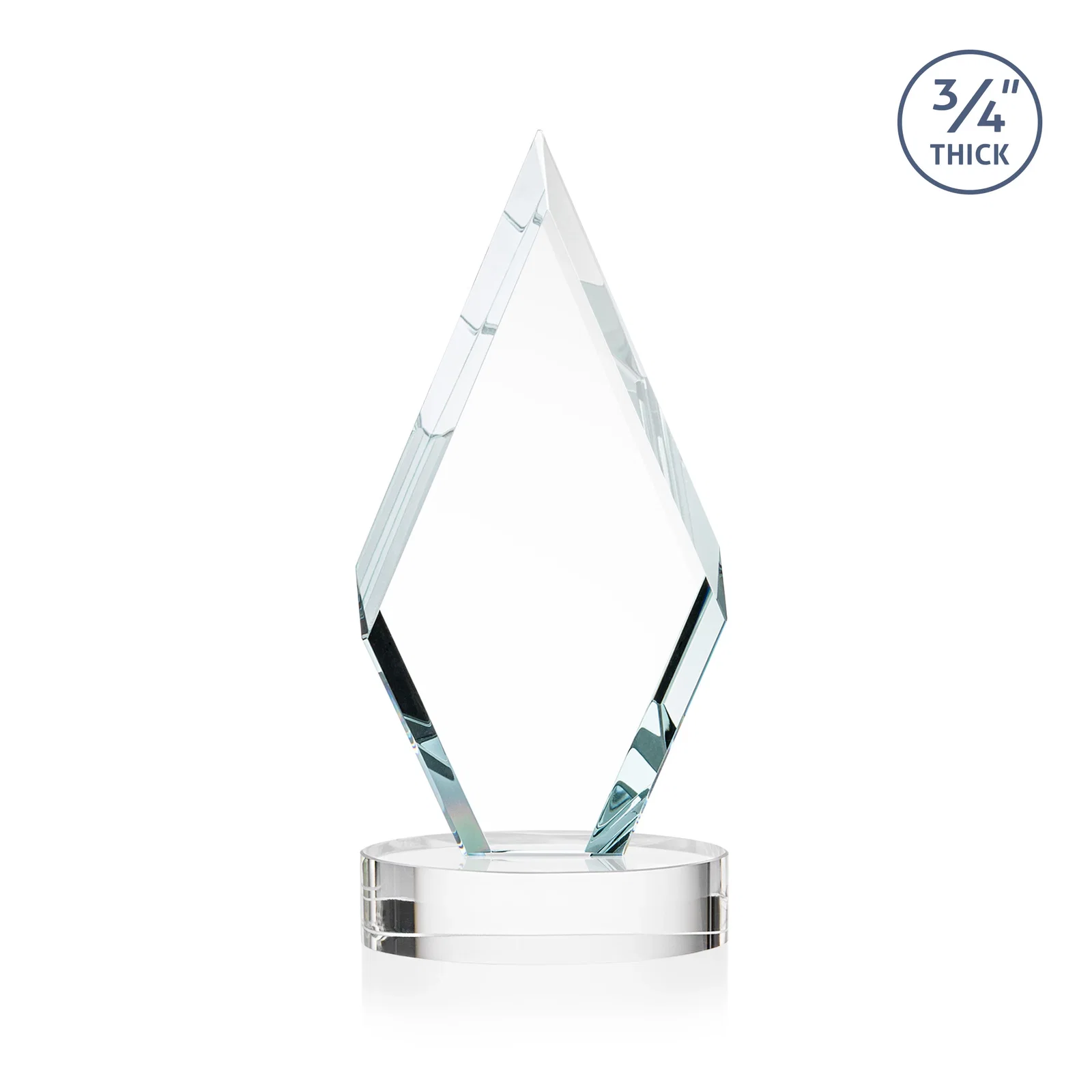 Custom engraved Starfire Crystal Award on a Colored Oval Base, awards for employee recognition