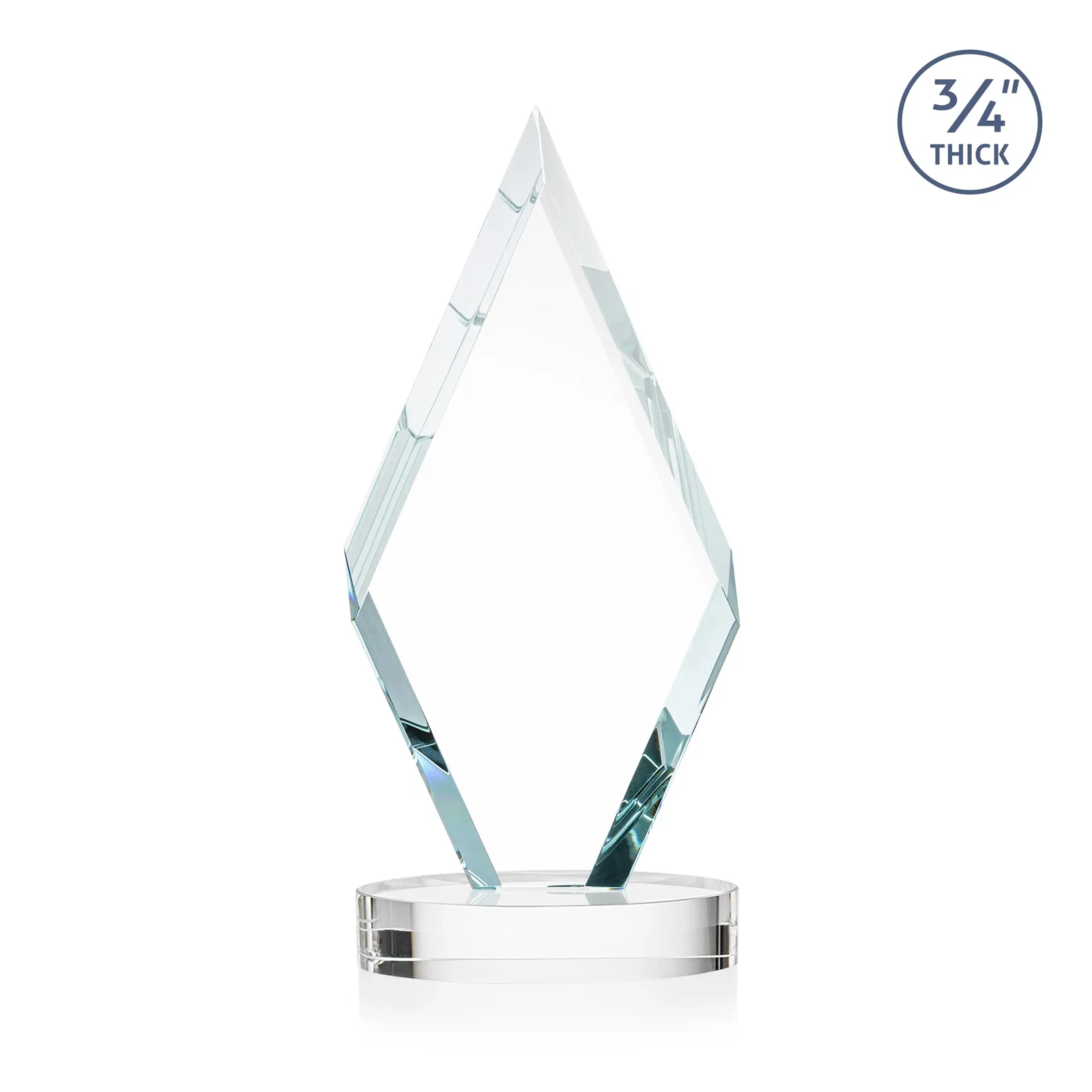 Custom engraved Starfire Crystal Award on a Colored Oval Base, awards for corporate award ceremonies