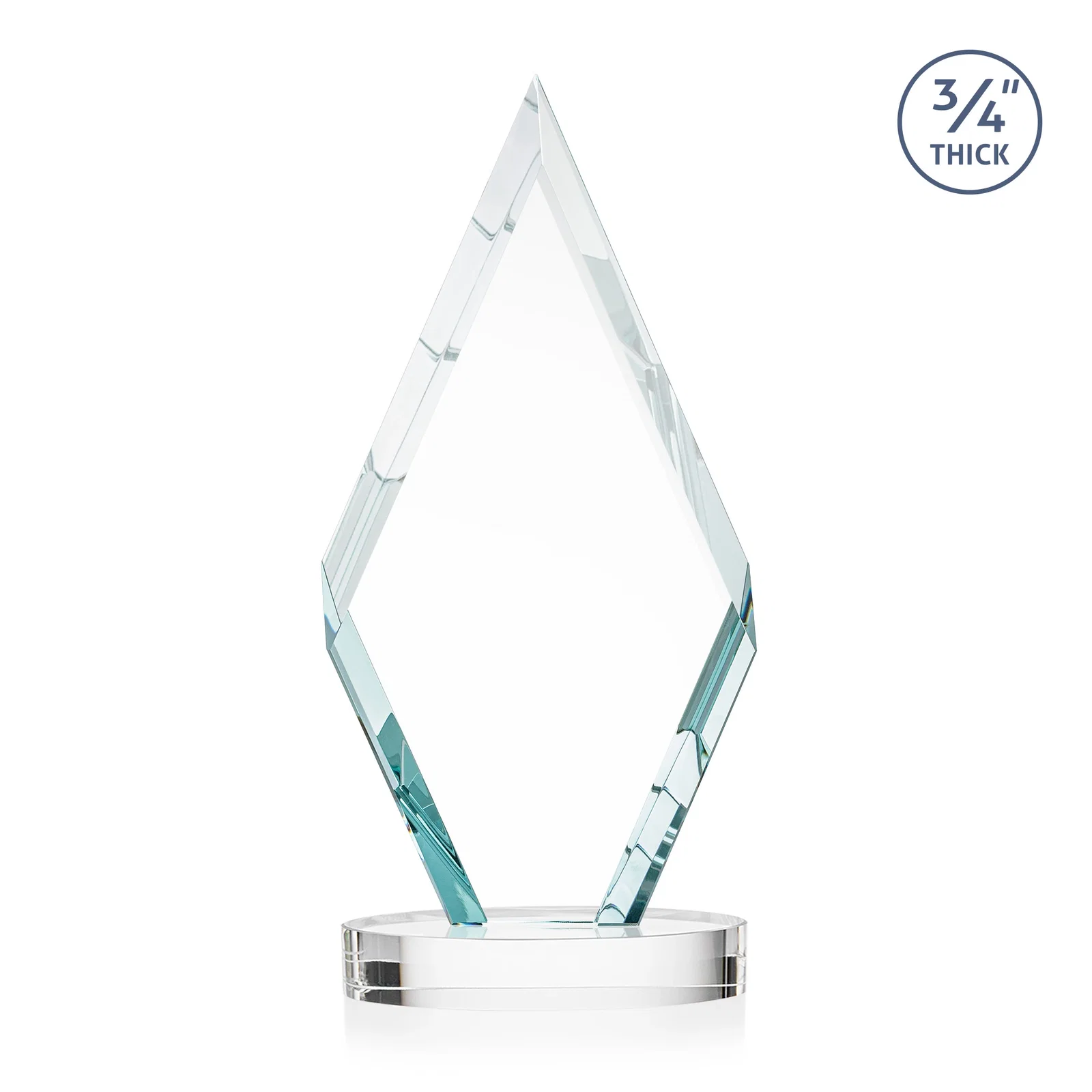 Custom engraved Starfire Crystal Award on a Colored Oval Base, awards for service anniversary gifts
