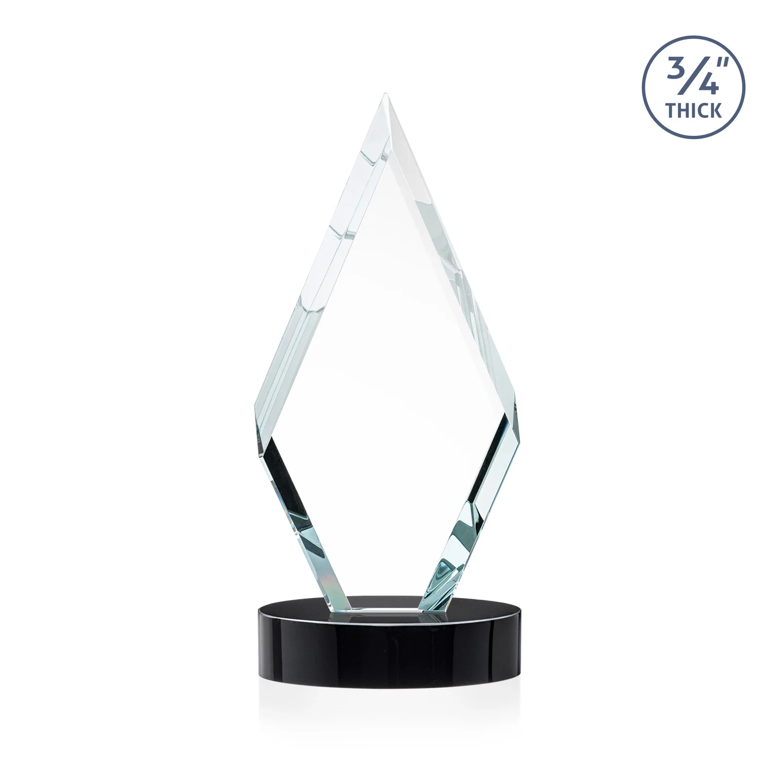 Custom engraved Starfire Crystal Award on a Colored Oval Base, awards for sales achievement awards