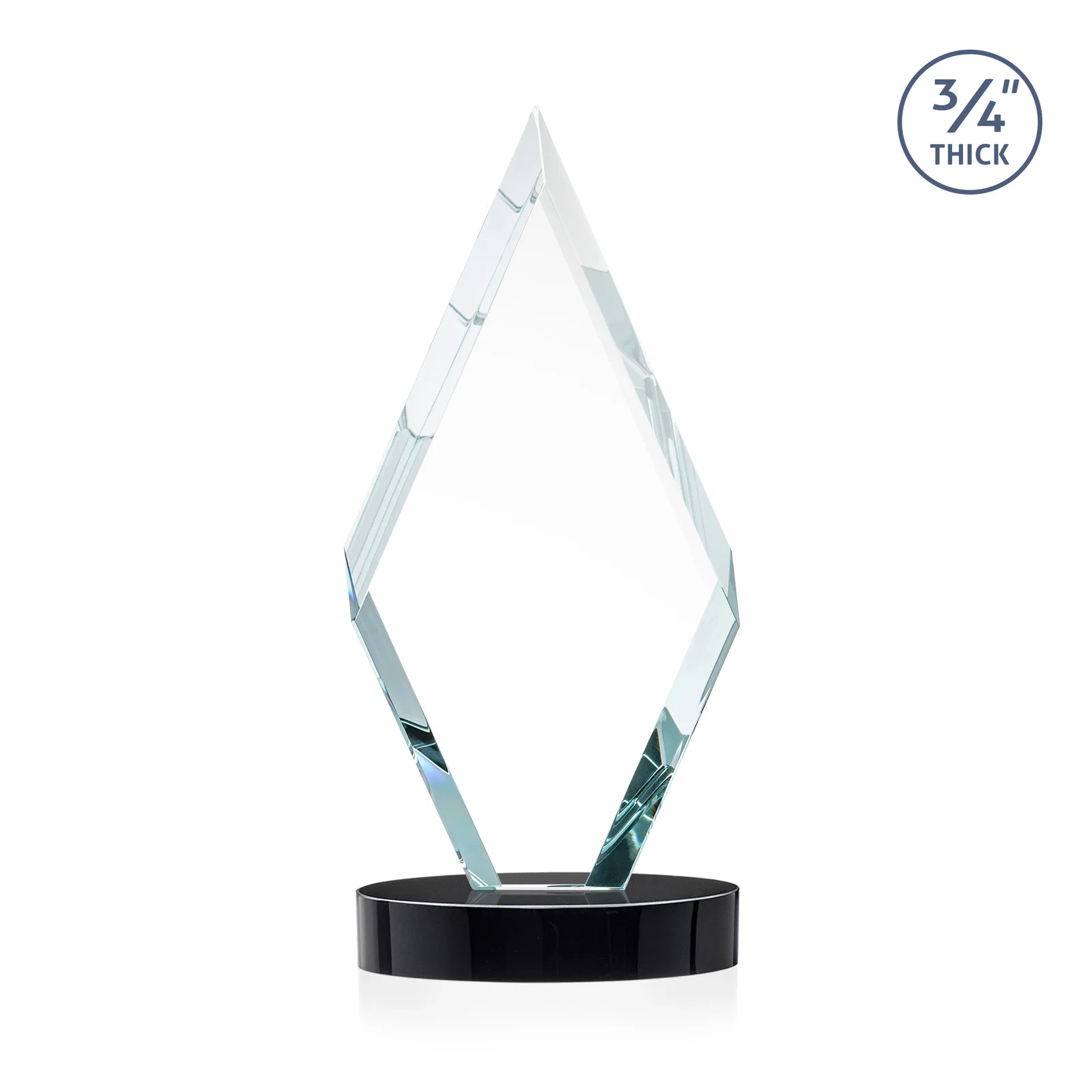 Custom engraved Starfire Crystal Award on a Colored Oval Base, awards for retirement presentations