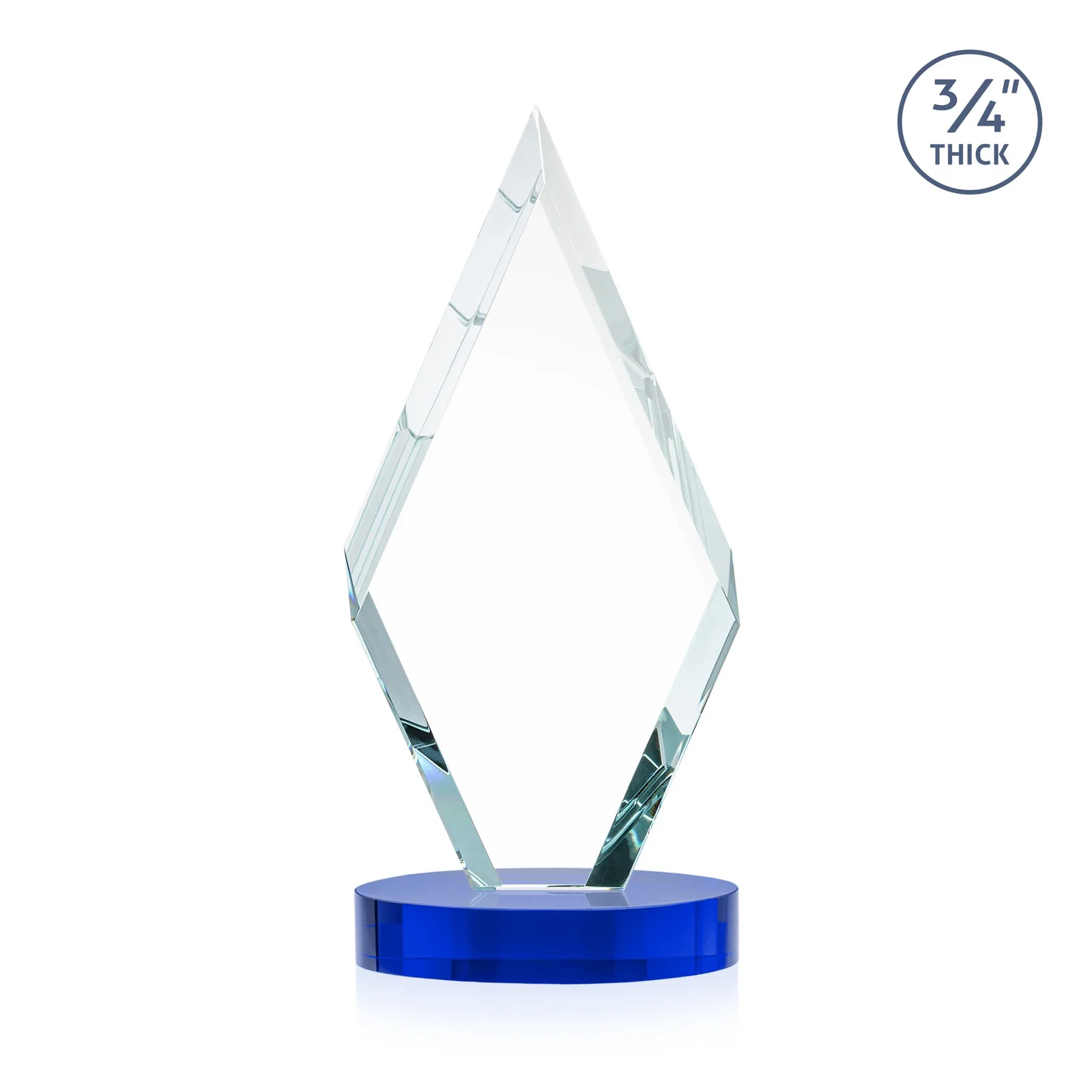 Custom engraved Starfire Crystal Award on a Colored Oval Base, awards for graduation ceremonies