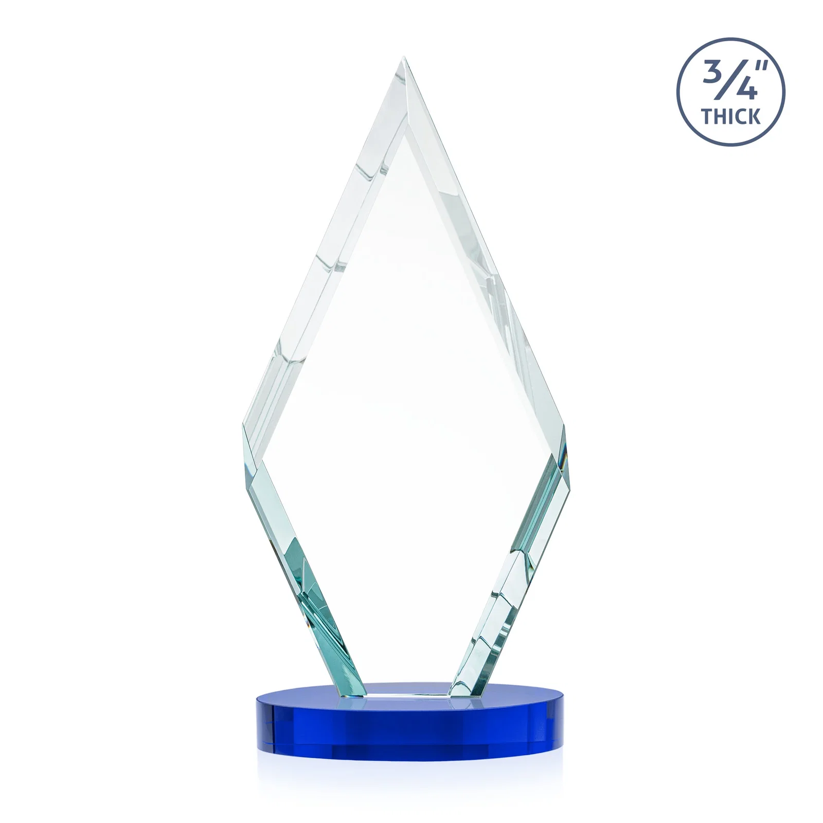 Custom engraved Starfire Crystal Award on a Colored Oval Base, awards for safety achievement programs