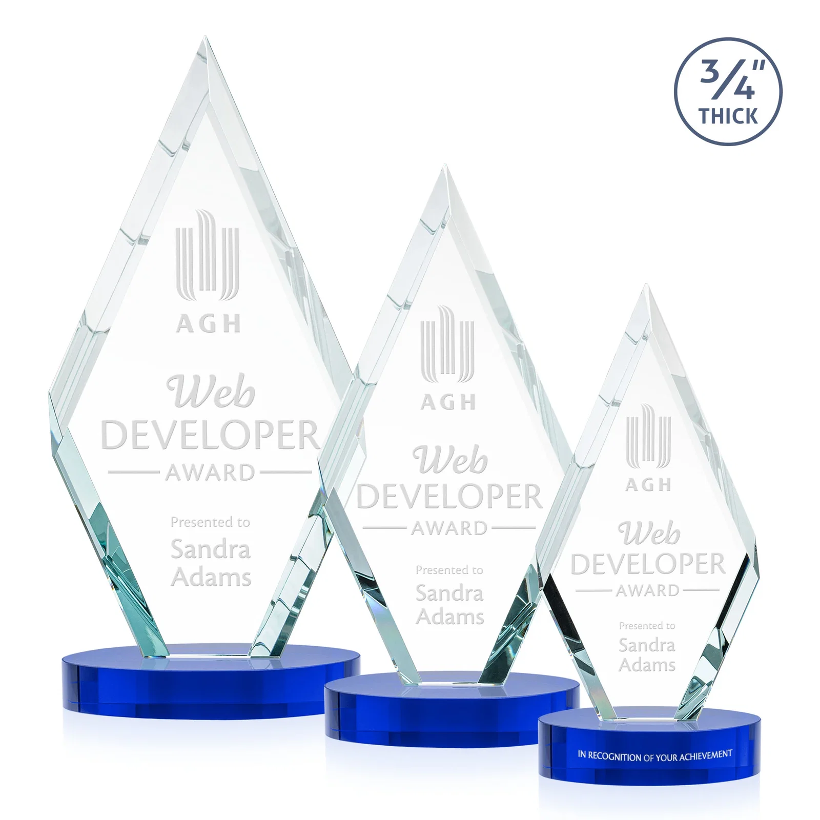 Custom Starfire Crystal Award on a Colored Oval Base, awards for safety achievement programs
