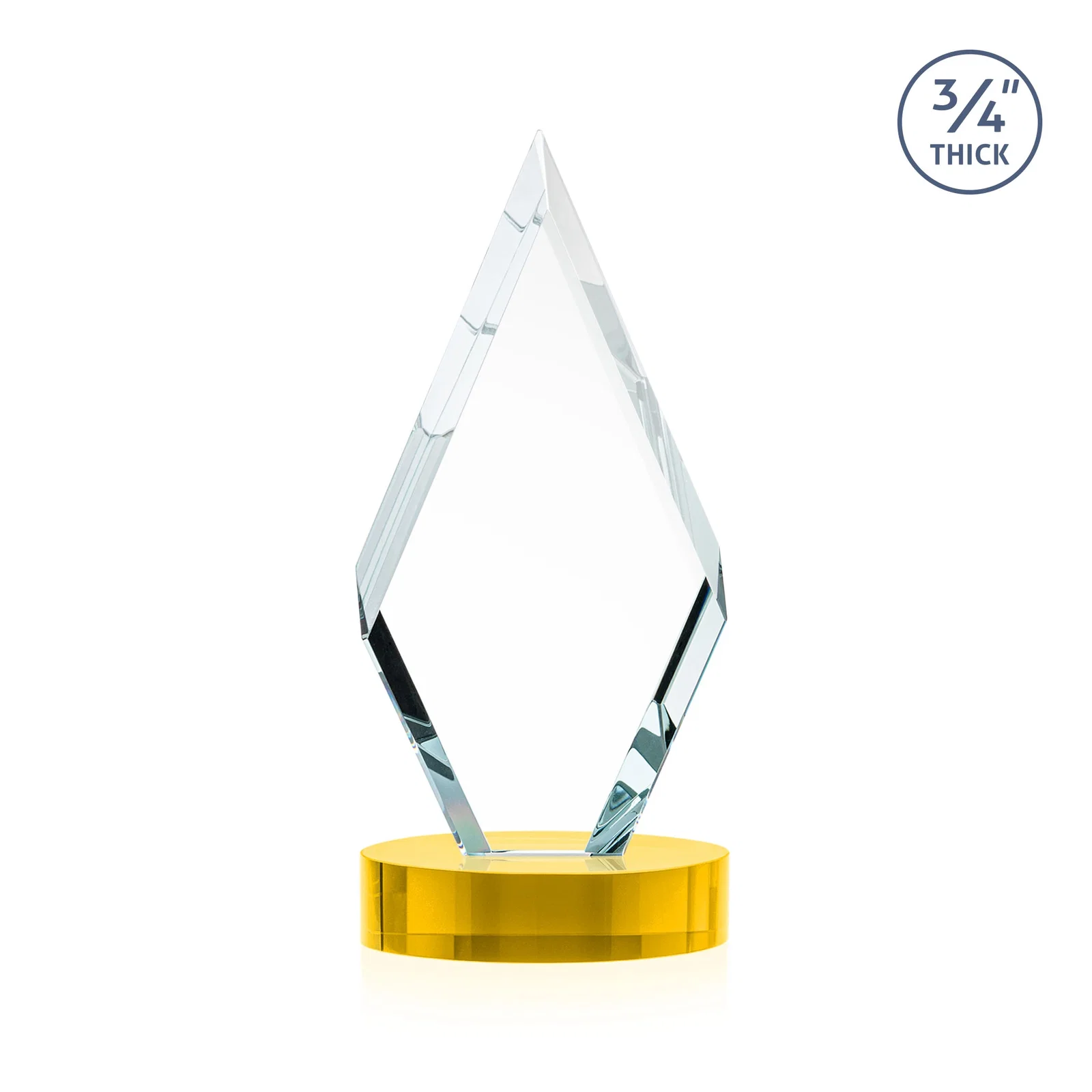 Custom engraved Starfire Crystal Award on a Colored Oval Base, awards for volunteer appreciation