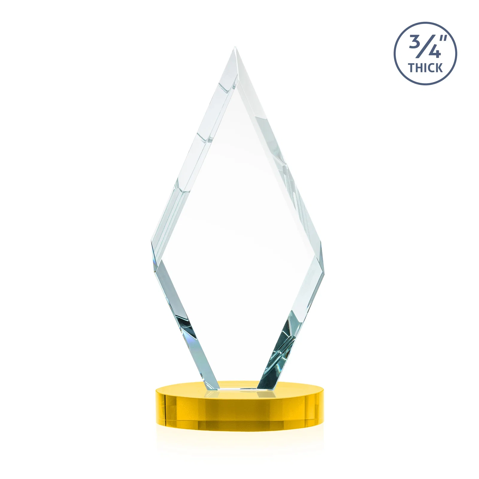 Custom engraved Starfire Crystal Award on a Colored Oval Base, awards for dealer and partner awards
