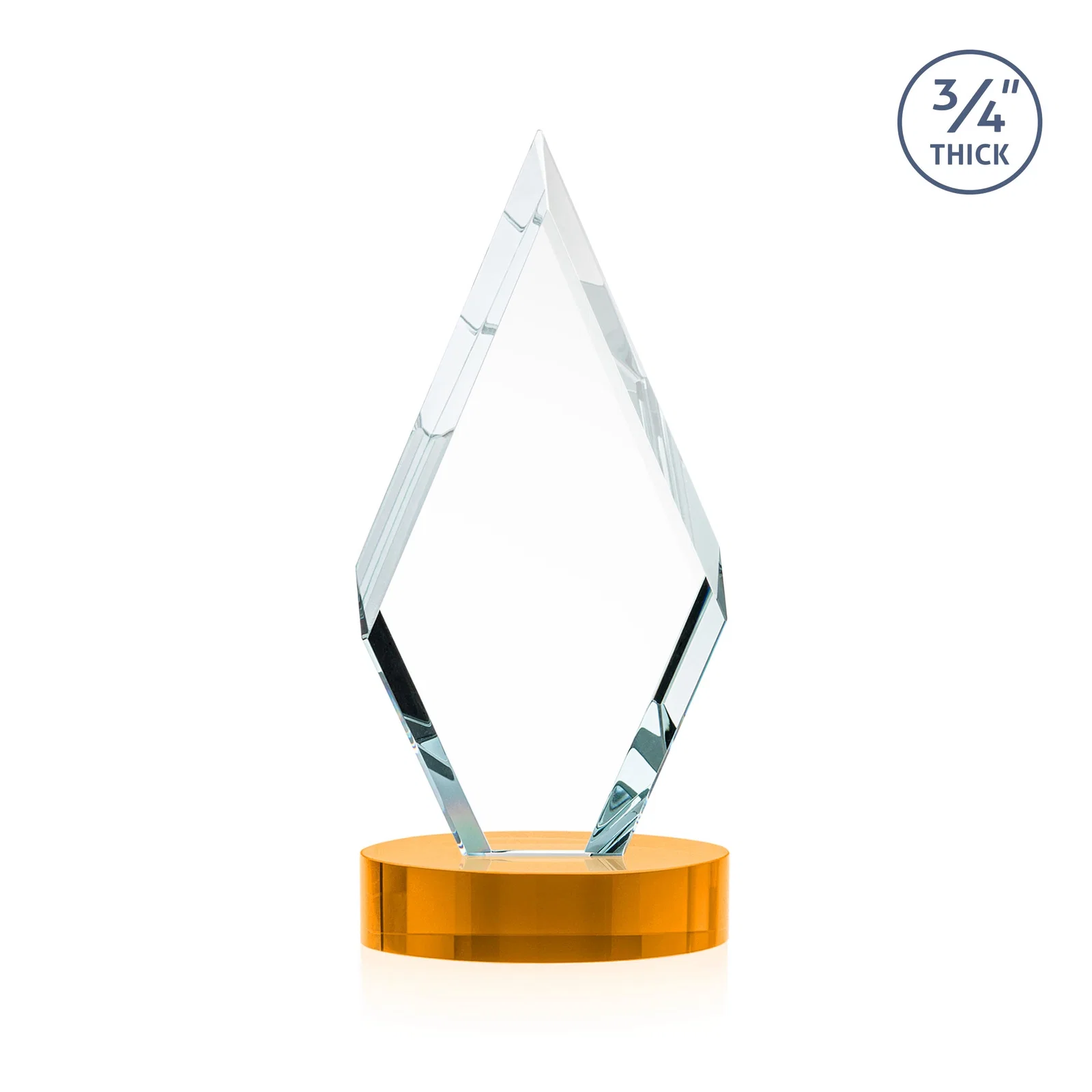 Custom Starfire Crystal Award on a Colored Oval Base, awards, with your logo for employee recognition