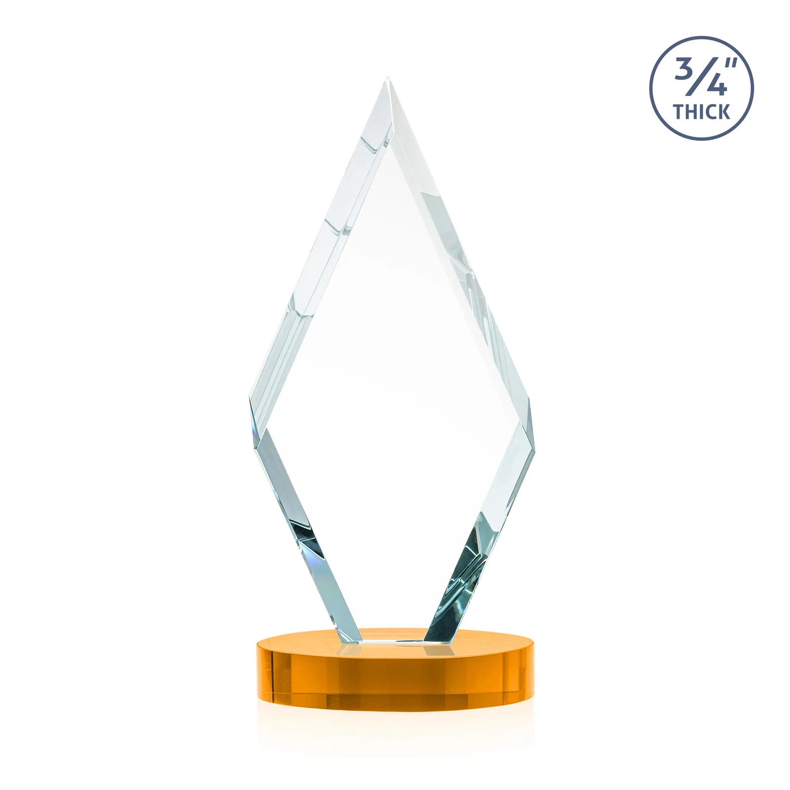 Custom Starfire Crystal Award on a Colored Oval Base, awards, with your logo for corporate award ceremonies