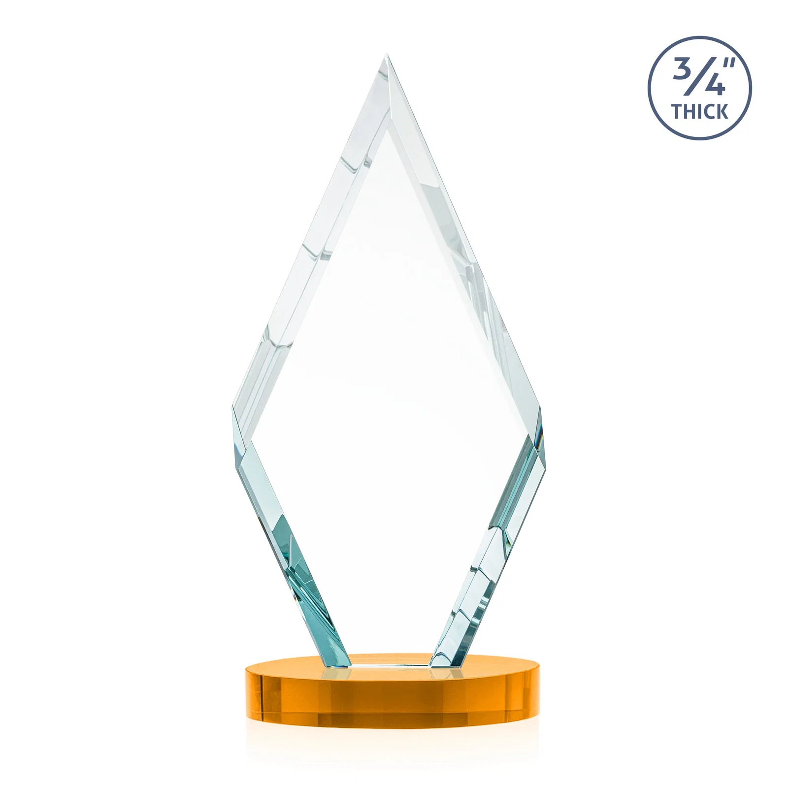 Custom Starfire Crystal Award on a Colored Oval Base, awards, with your logo for service anniversary gifts