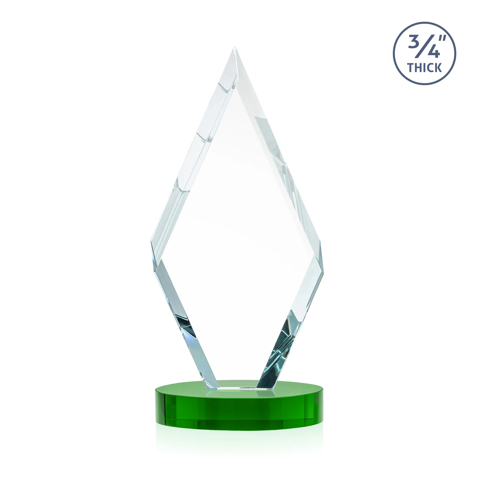 Custom Starfire Crystal Award on a Colored Oval Base, awards, with your logo for retirement presentations
