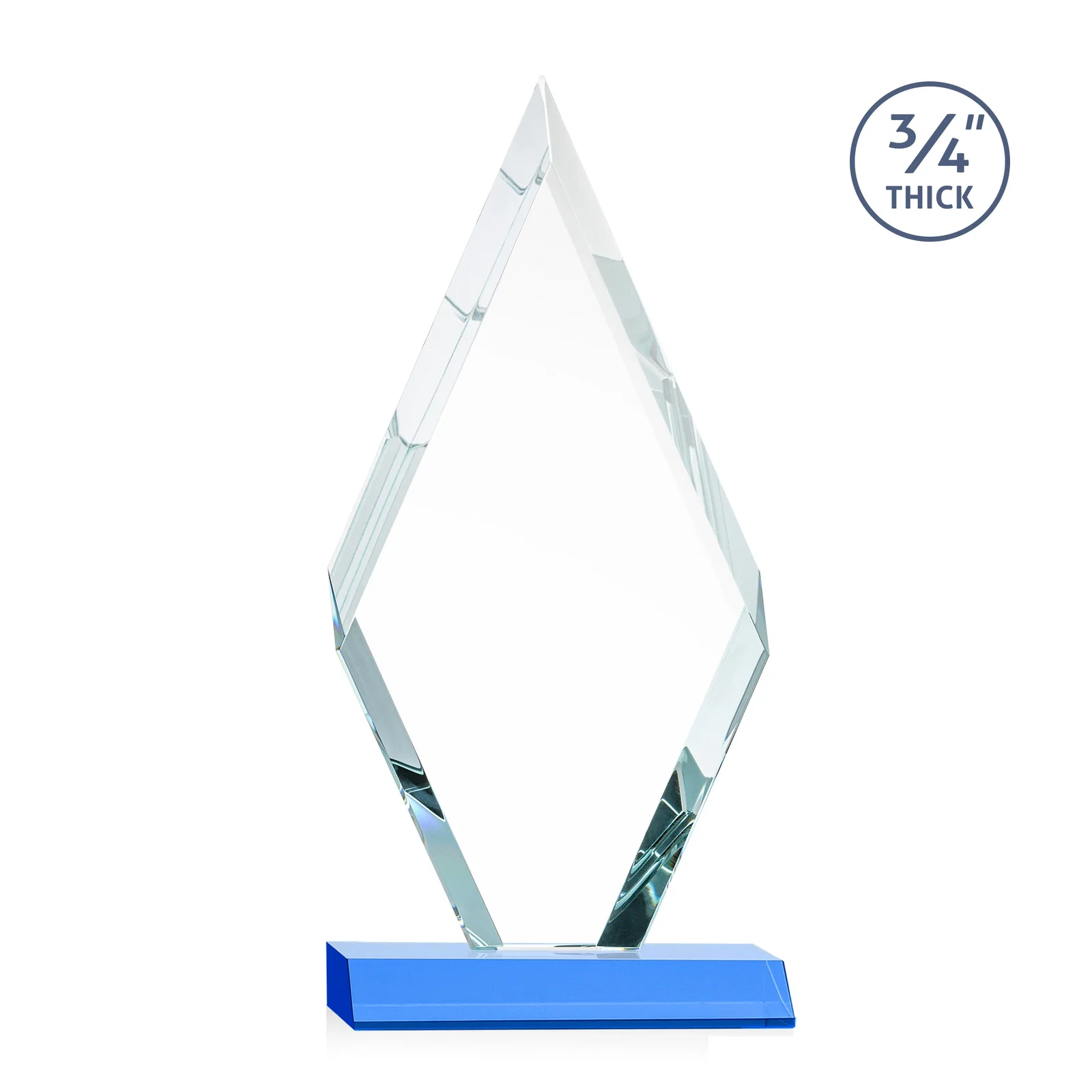 Custom Starfire Crystal Diamond Award on a Front-Mitered Base, awards, with your logo for employee recognition