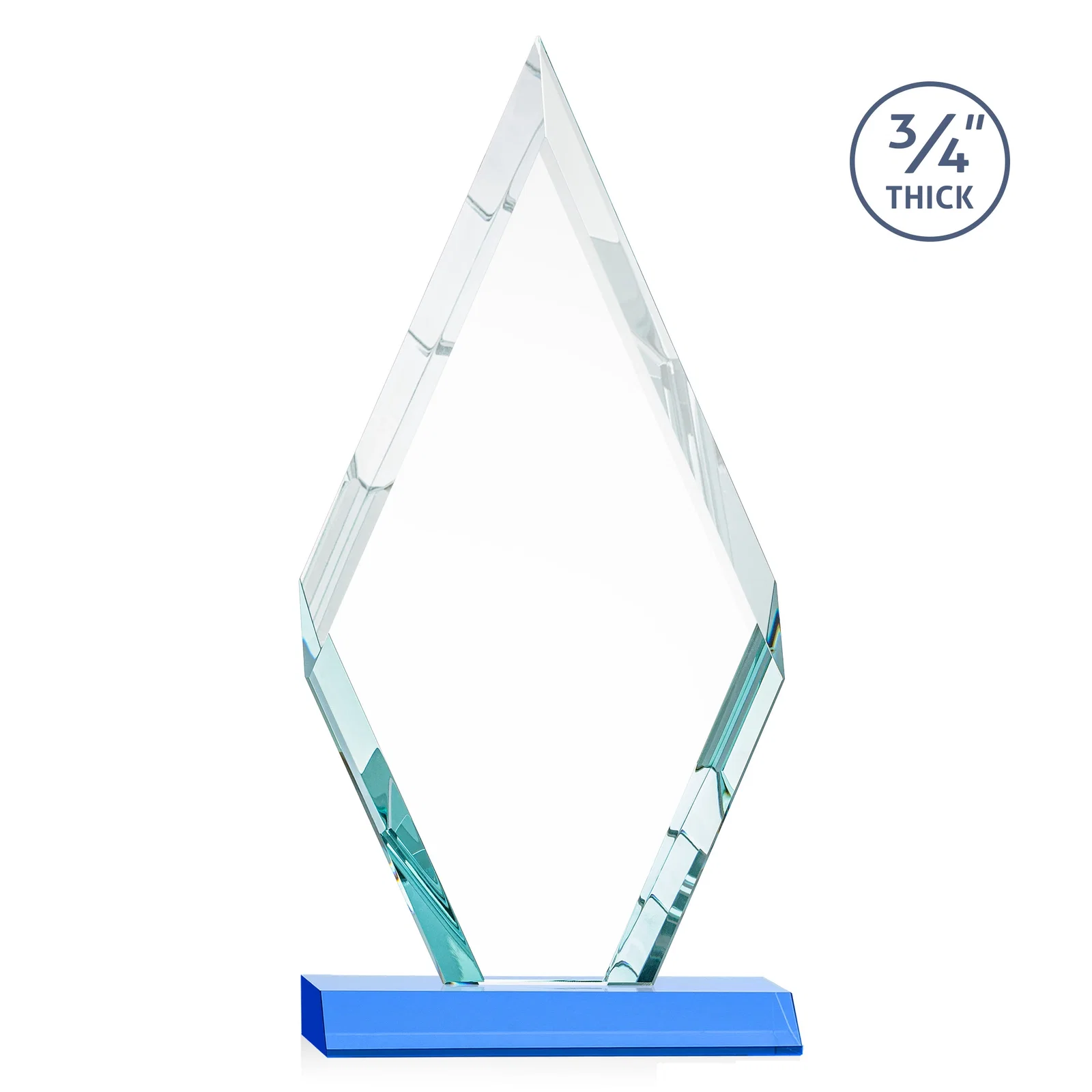 Custom Starfire Crystal Diamond Award on a Front-Mitered Base, awards, with your logo for corporate award ceremonies