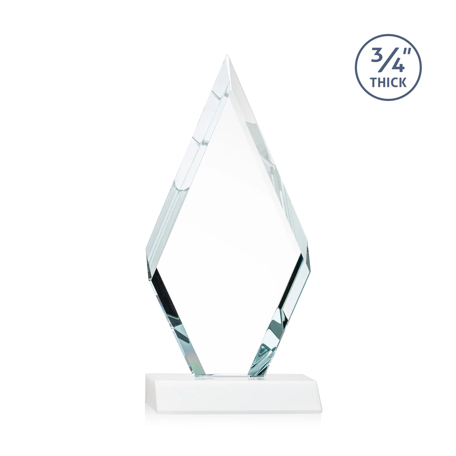 Custom Starfire Crystal Diamond Award on a Front-Mitered Base, awards, with your logo for service anniversary gifts