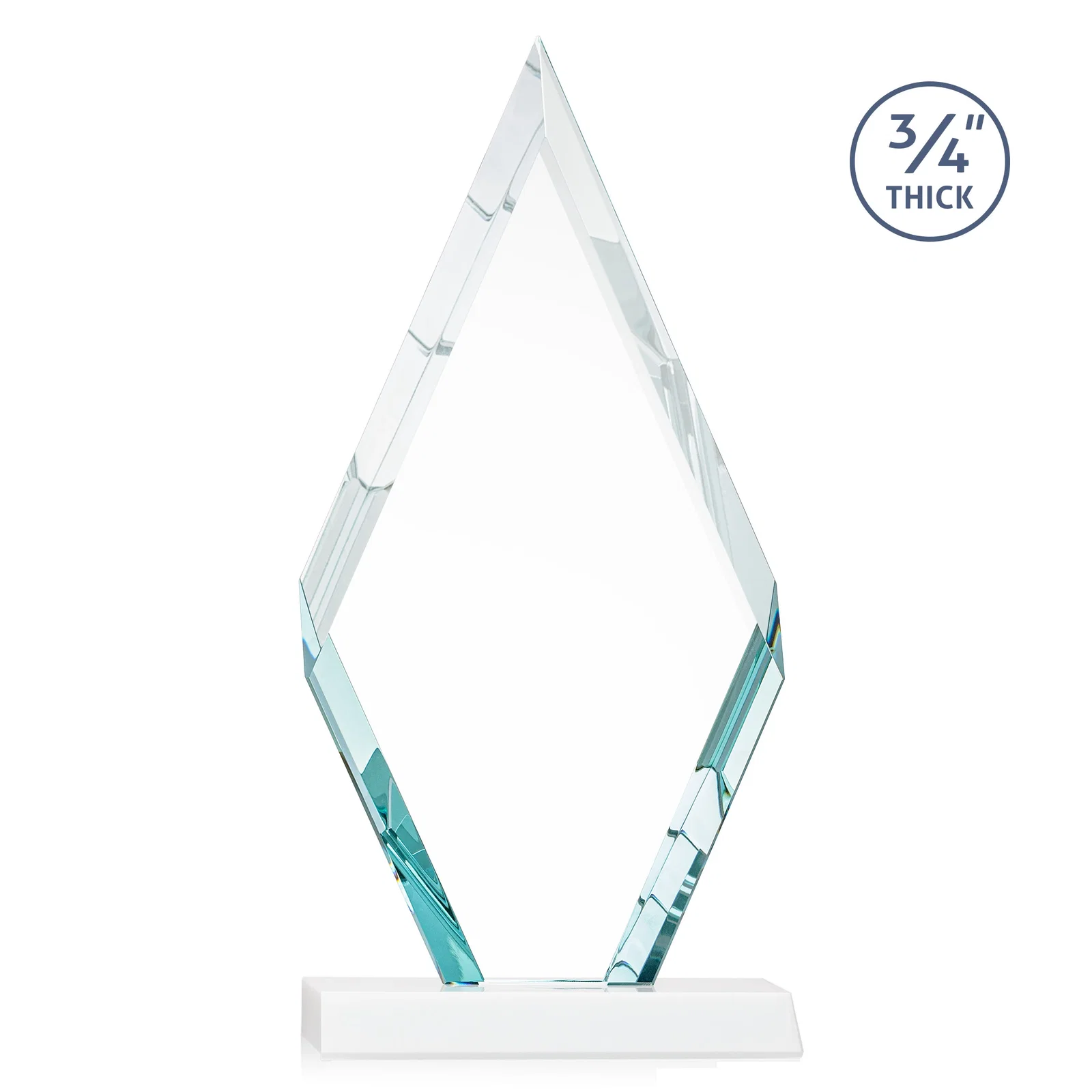 Custom Starfire Crystal Diamond Award on a Front-Mitered Base, awards, with your logo for retirement presentations