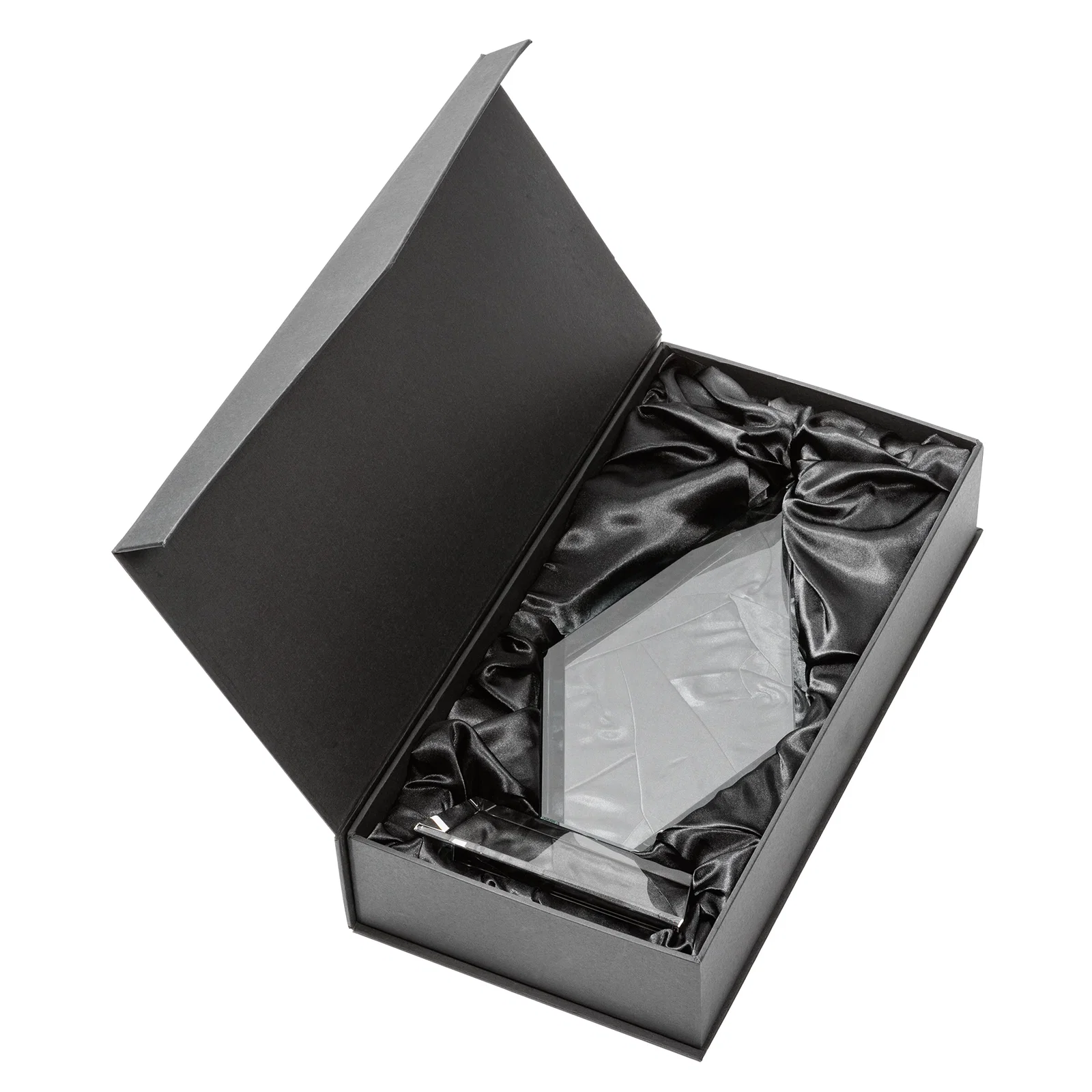 Custom Starfire Crystal Diamond Award on a Front-Mitered Base, awards for retirement presentations
