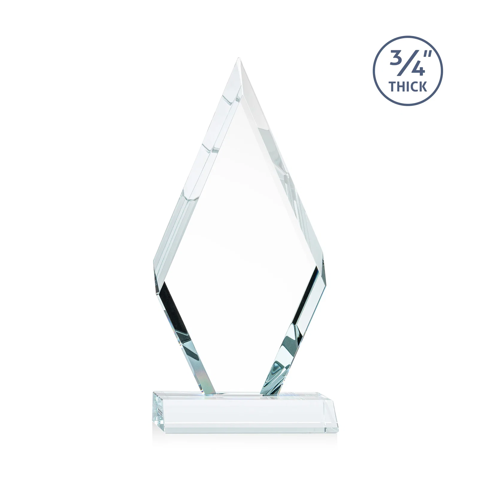 Customized Starfire Crystal Diamond Award on a Front-Mitered Base, awards for team milestone celebrations