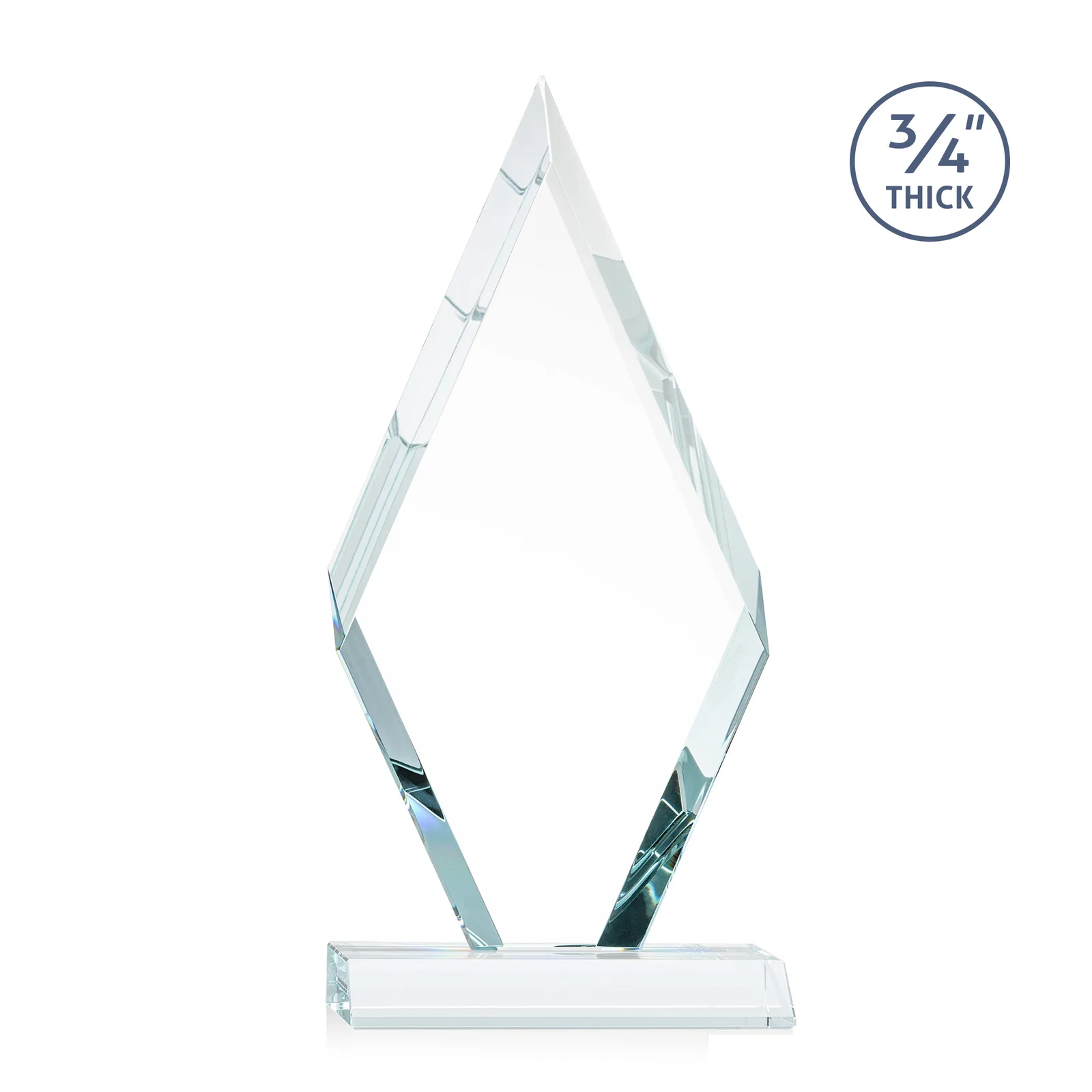 Customized Starfire Crystal Diamond Award on a Front-Mitered Base, awards for donor appreciation
