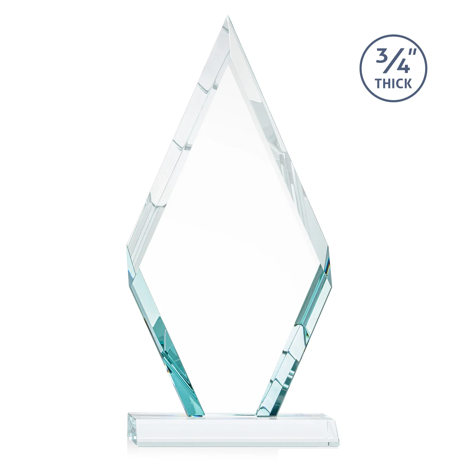 Customized Starfire Crystal Diamond Award on a Front-Mitered Base, awards for graduation ceremonies
