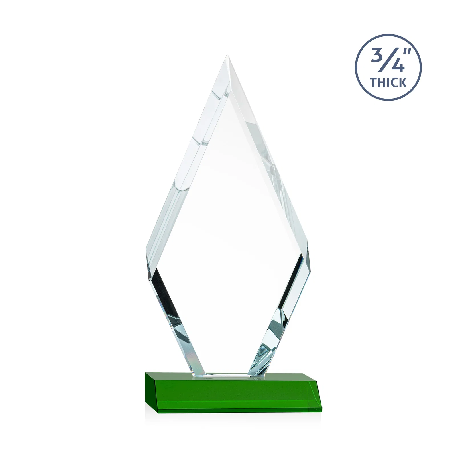 Customized Starfire Crystal Diamond Award on a Front-Mitered Base, awards for company anniversary events