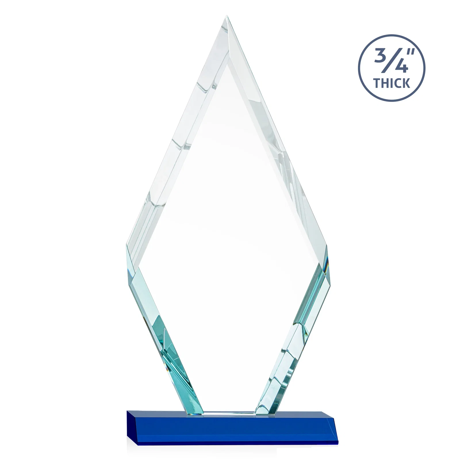 Custom engraved Starfire Crystal Diamond Award on a Front-Mitered Base, awards for graduation ceremonies