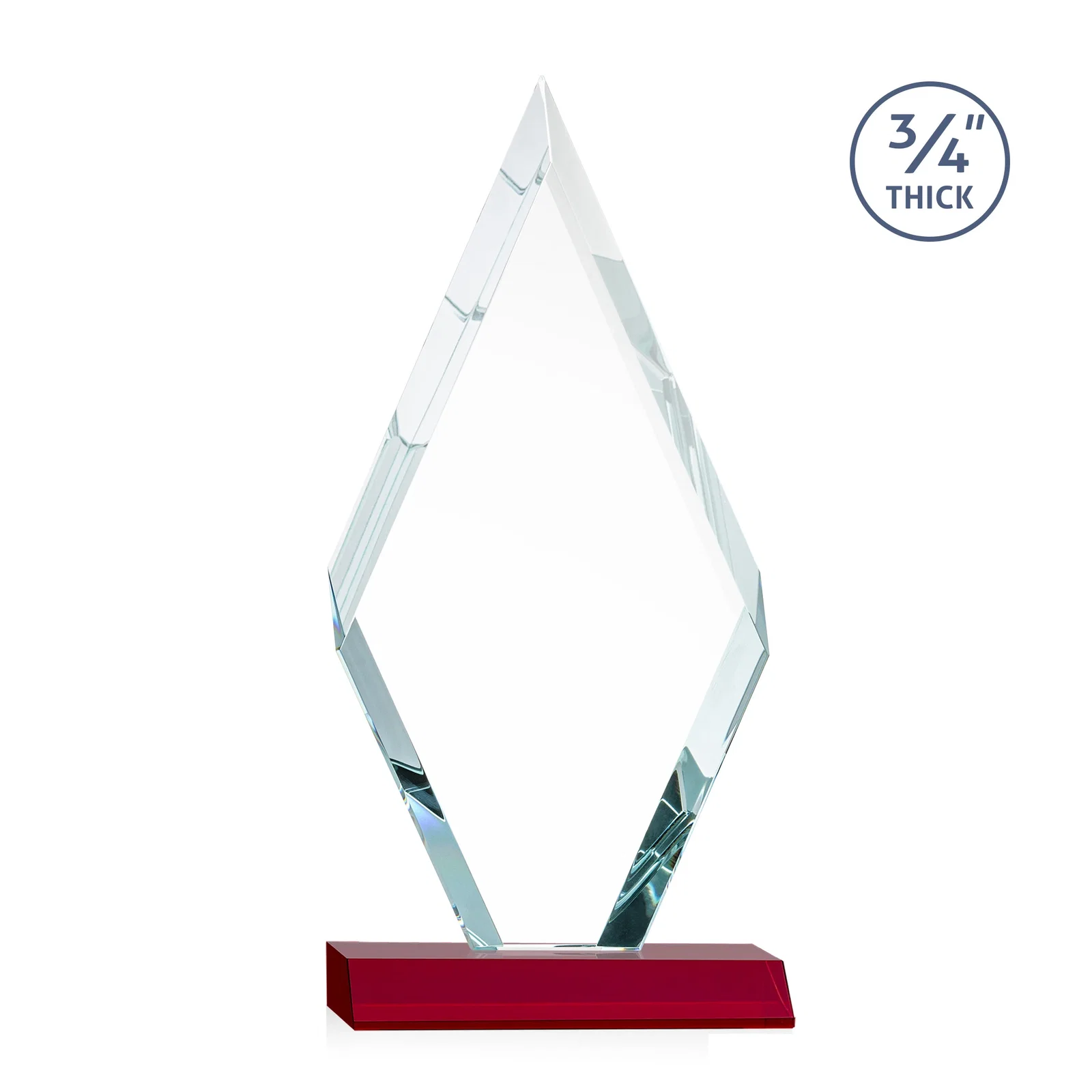 Custom engraved Starfire Crystal Diamond Award on a Front-Mitered Base, awards for volunteer appreciation