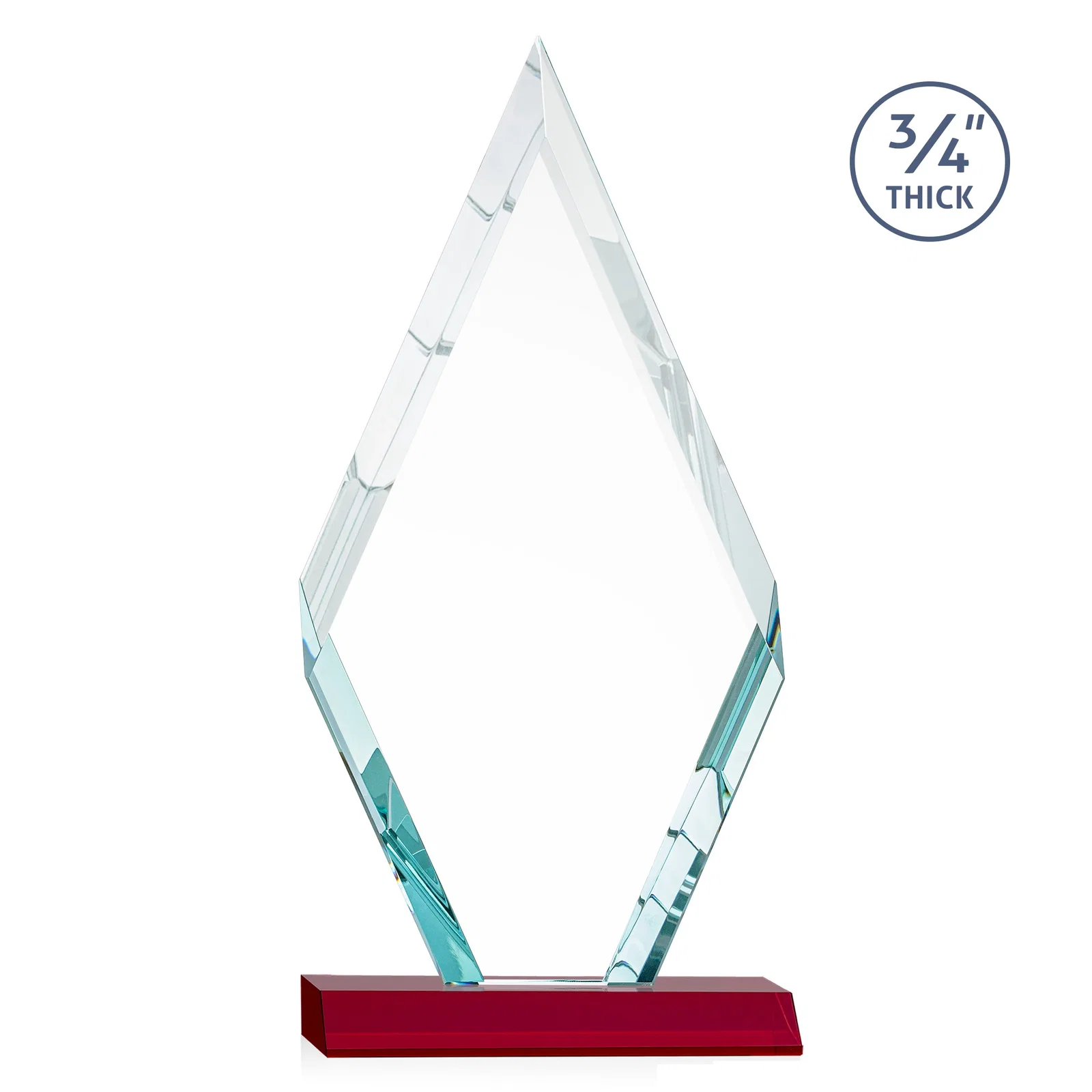 Custom engraved Starfire Crystal Diamond Award on a Front-Mitered Base, awards for dealer and partner awards