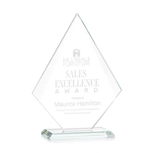 Jade Glass Diamond Award With Eight Distinct Colored Bases