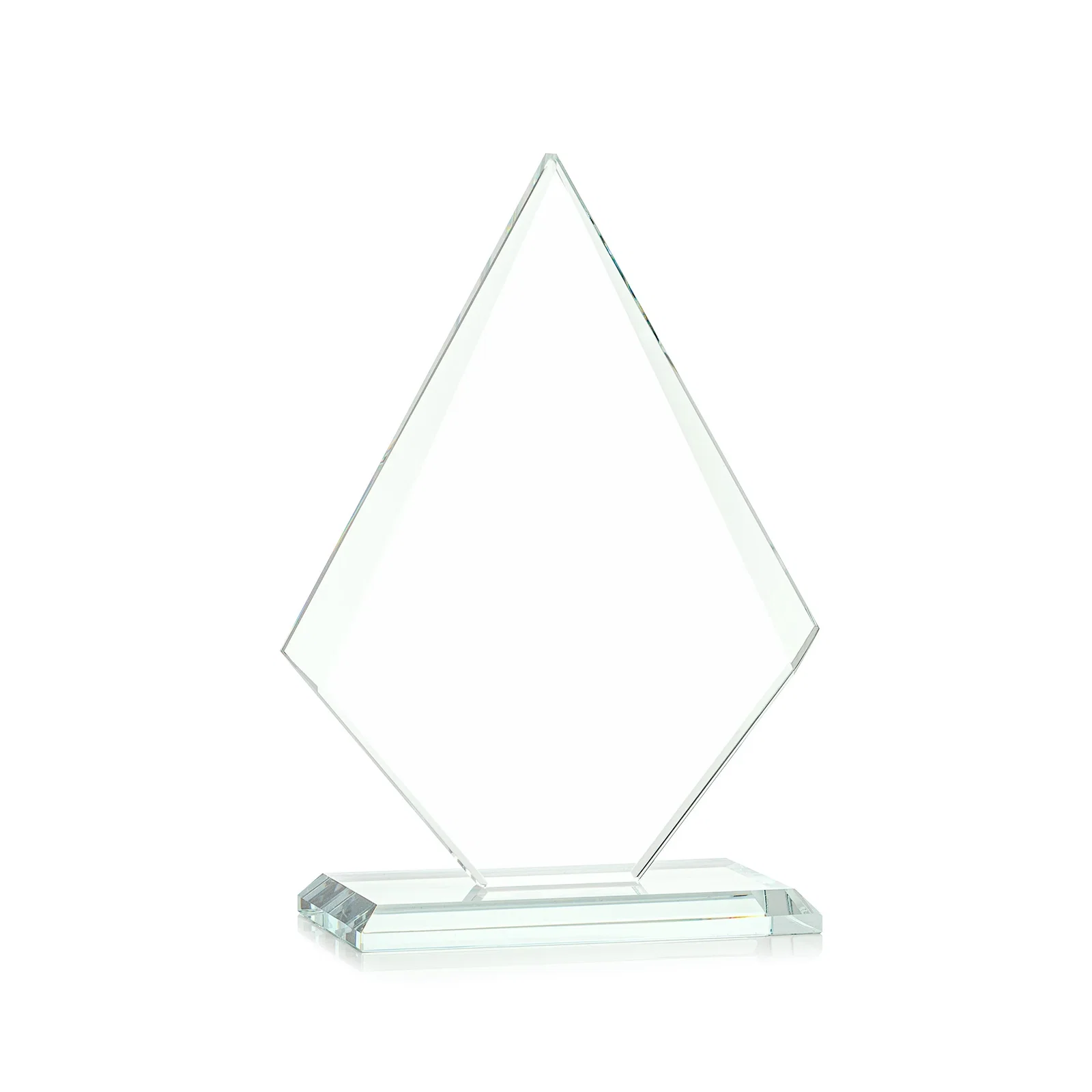 Custom Jade Glass Diamond Award With Eight Distinct Colored Bases, with your logo for dealer and partner awards