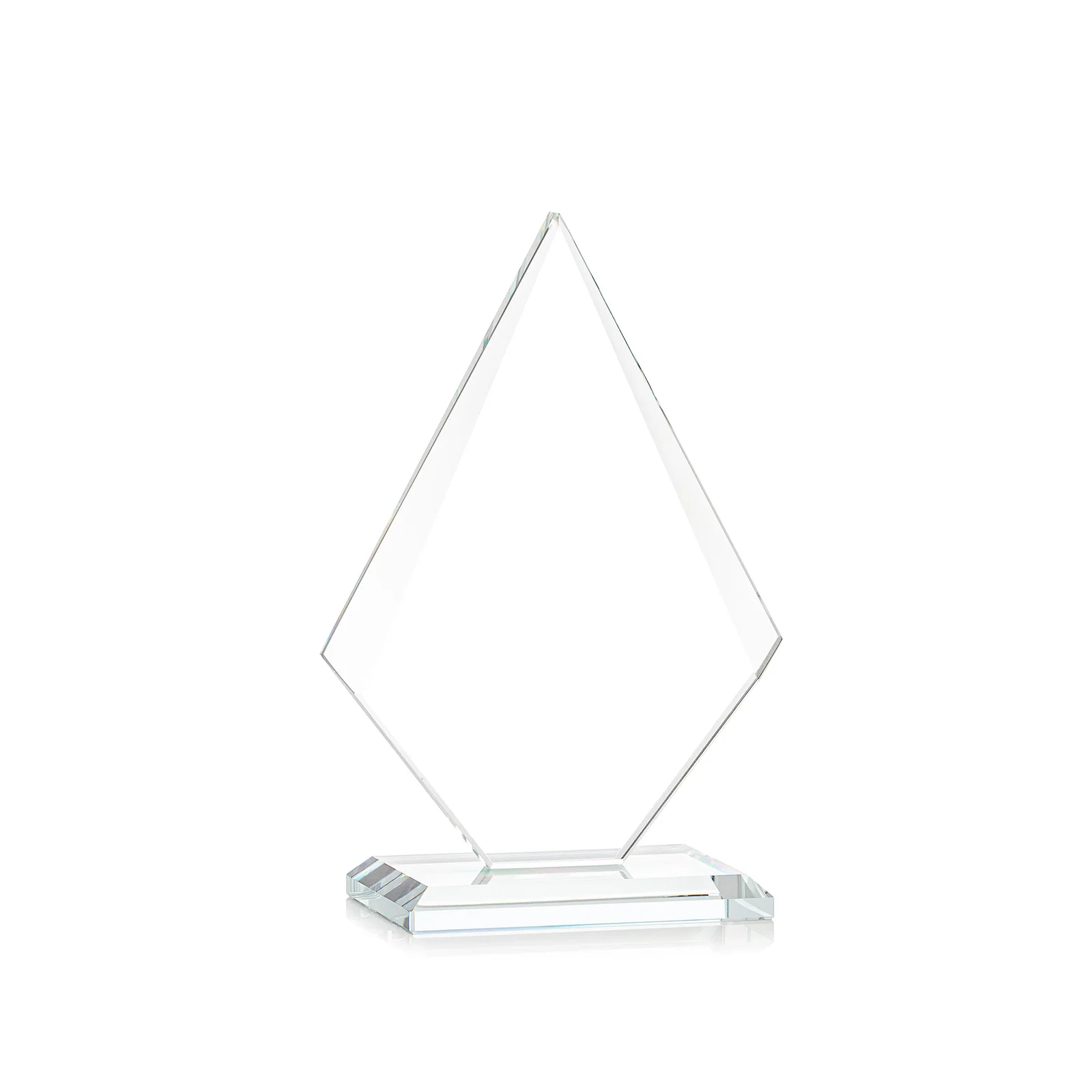 Personalized Jade Glass Diamond Award With Eight Distinct Colored Bases, with your logo for corporate award ceremonies