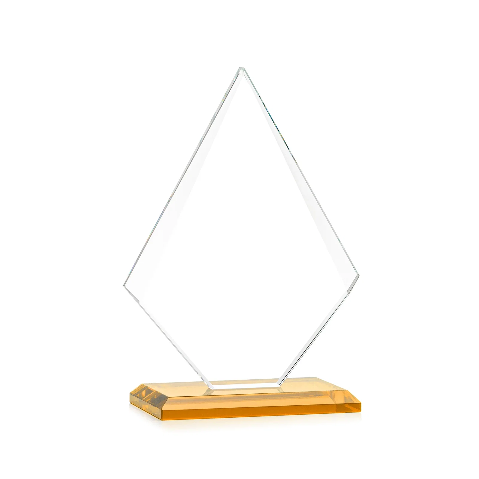 Personalized Jade Glass Diamond Award With Eight Distinct Colored Bases, with your logo for team milestone celebrations