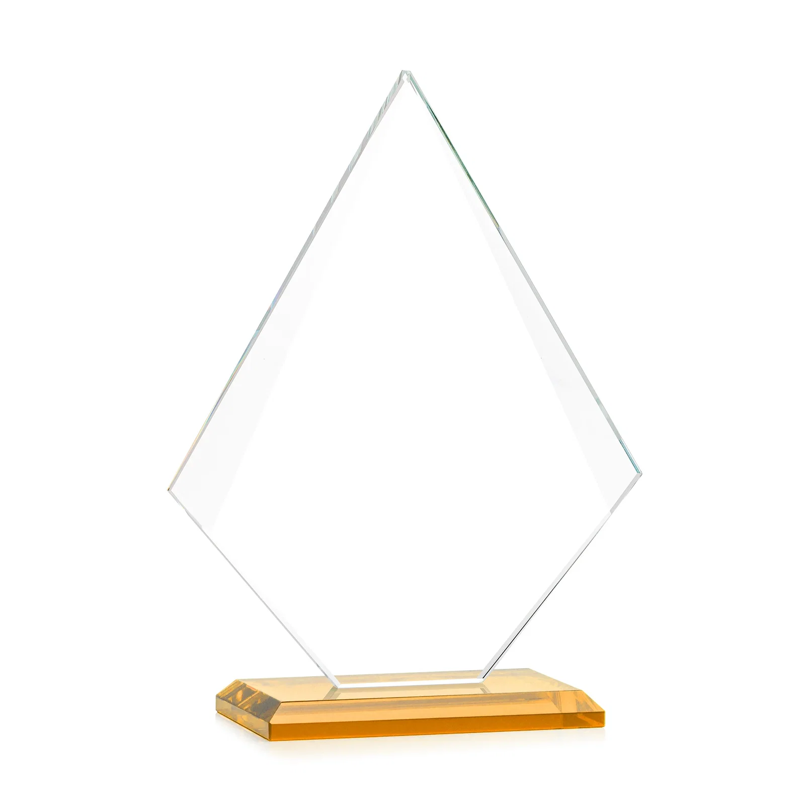 Personalized Jade Glass Diamond Award With Eight Distinct Colored Bases, with your logo for donor appreciation