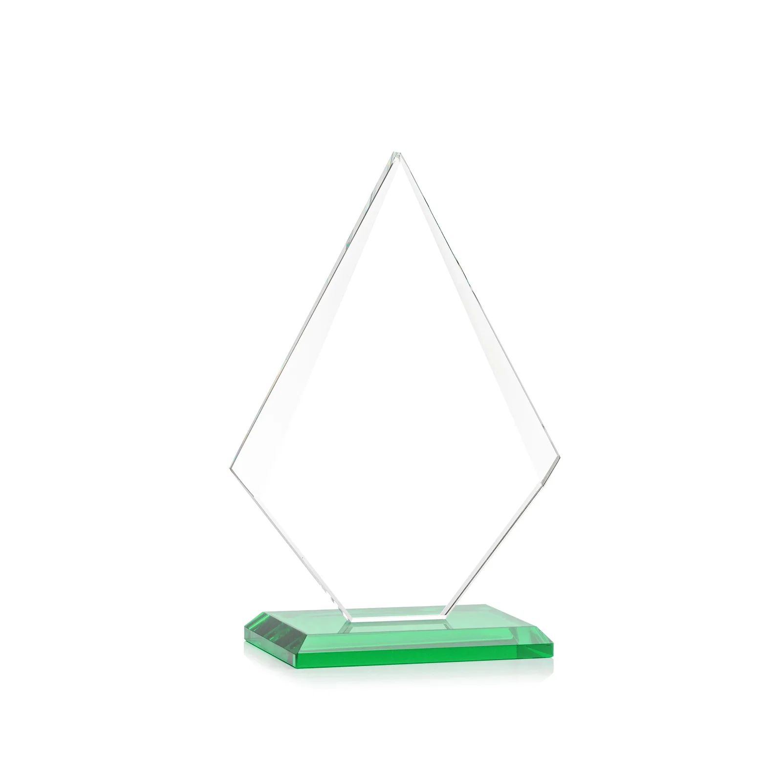 Personalized Jade Glass Diamond Award With Eight Distinct Colored Bases, with your logo for safety achievement programs