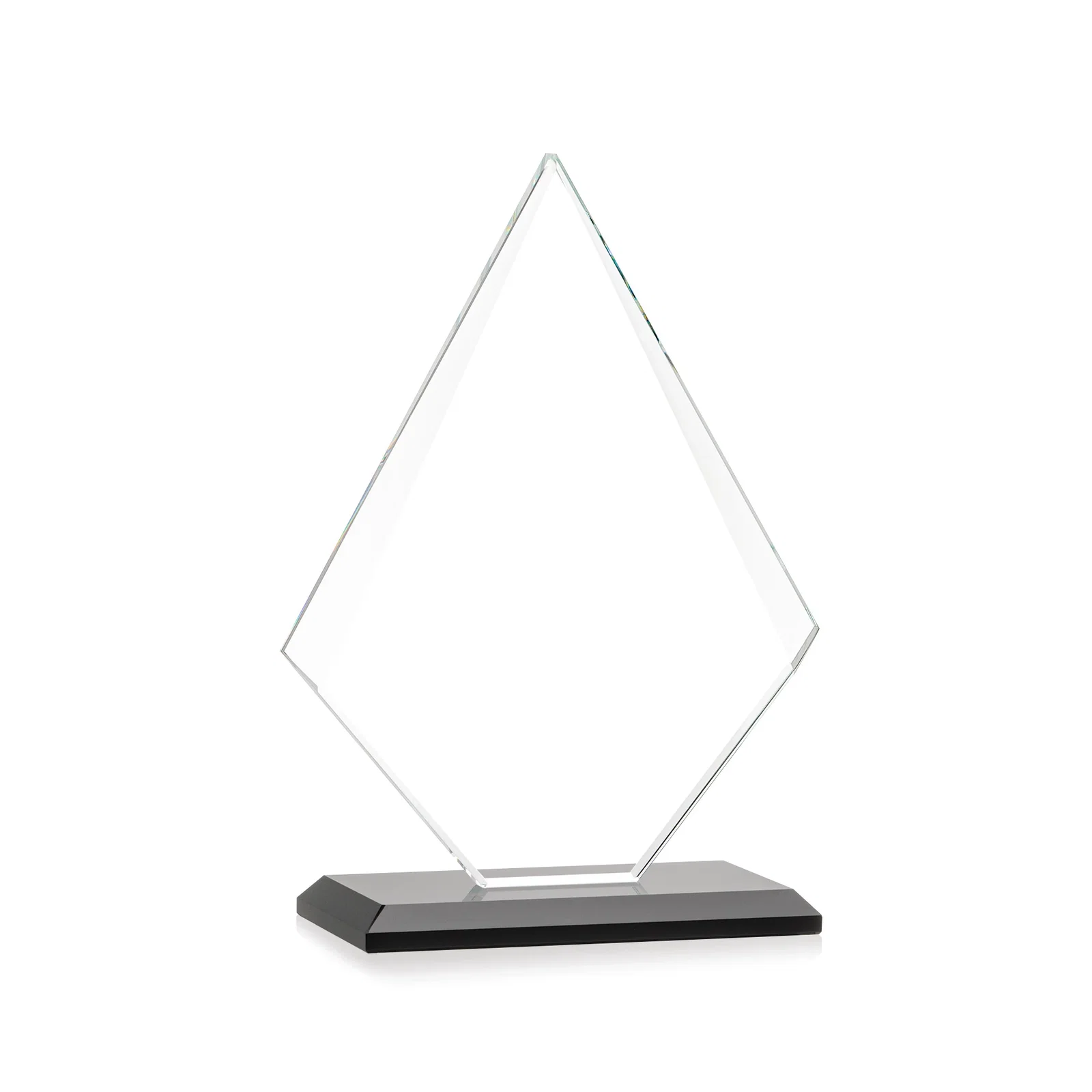 Promotional Jade Glass Diamond Award With Eight Distinct Colored Bases, with your logo for corporate award ceremonies