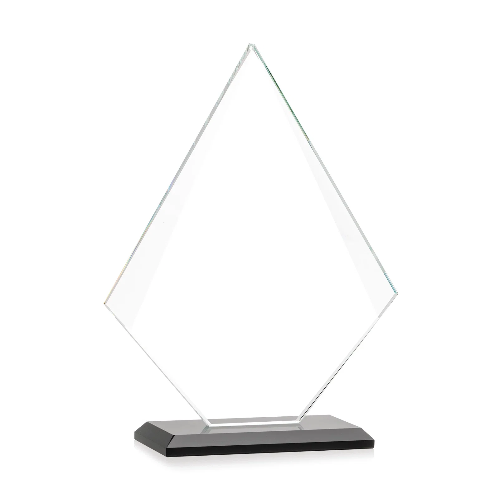 Promotional Jade Glass Diamond Award With Eight Distinct Colored Bases, with your logo for service anniversary gifts