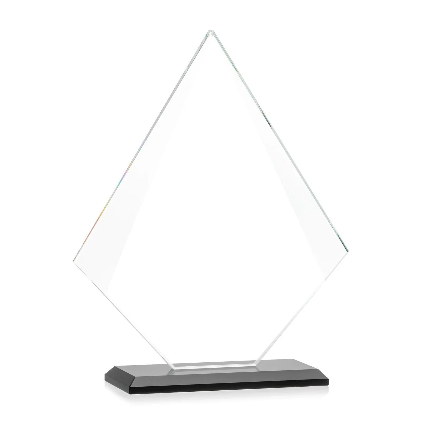 Promotional Jade Glass Diamond Award With Eight Distinct Colored Bases, with your logo for sales achievement awards