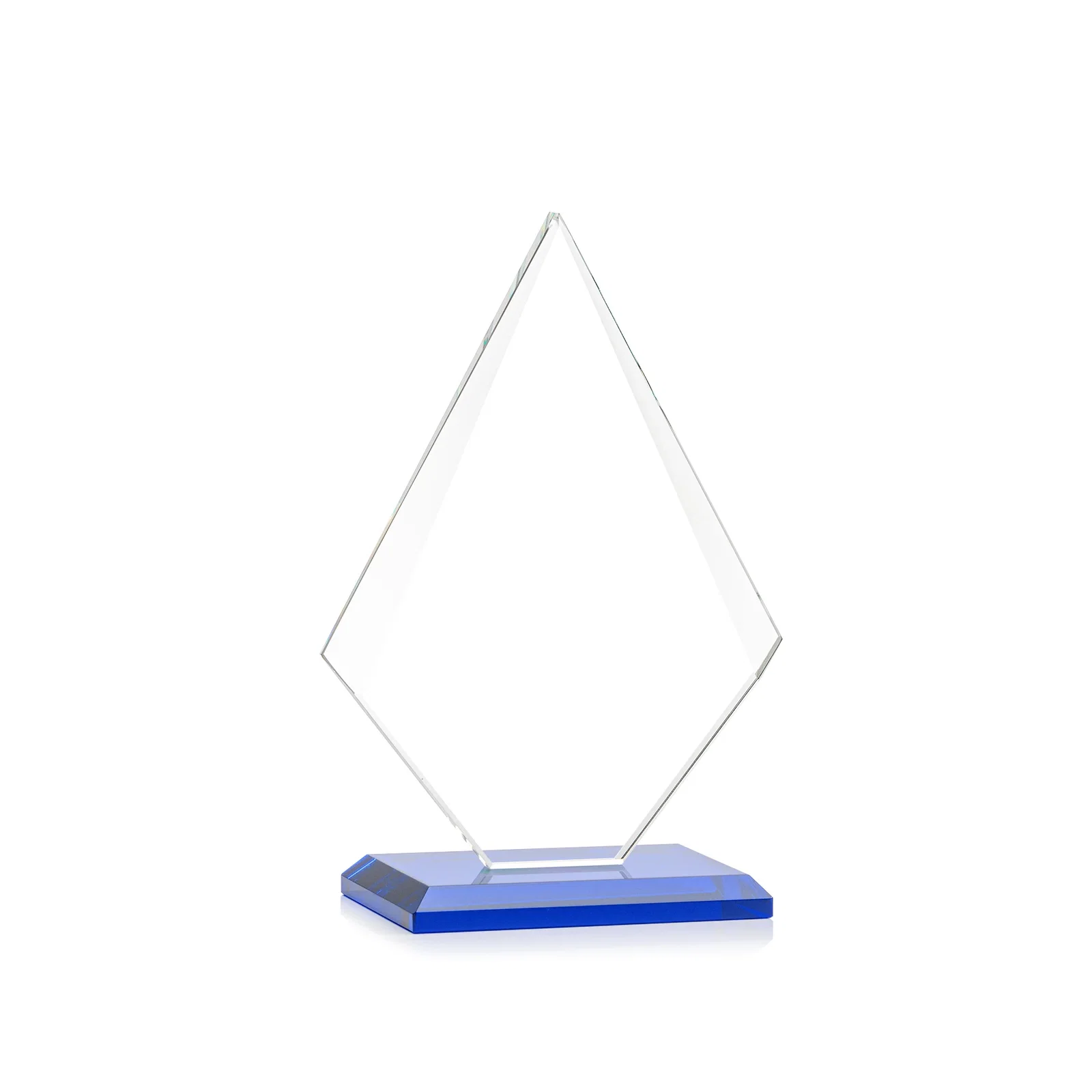Promotional Jade Glass Diamond Award With Eight Distinct Colored Bases, with your logo for retirement presentations