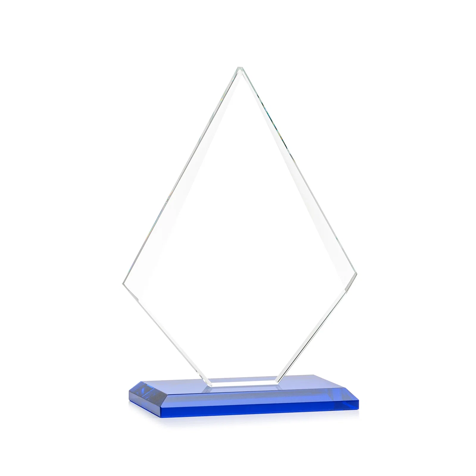 Promotional Jade Glass Diamond Award With Eight Distinct Colored Bases, with your logo for team milestone celebrations