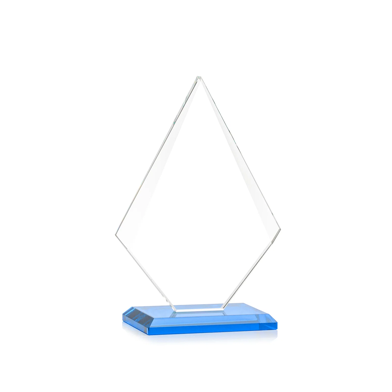 Branded Jade Glass Diamond Award With Eight Distinct Colored Bases, with your logo for retirement presentations