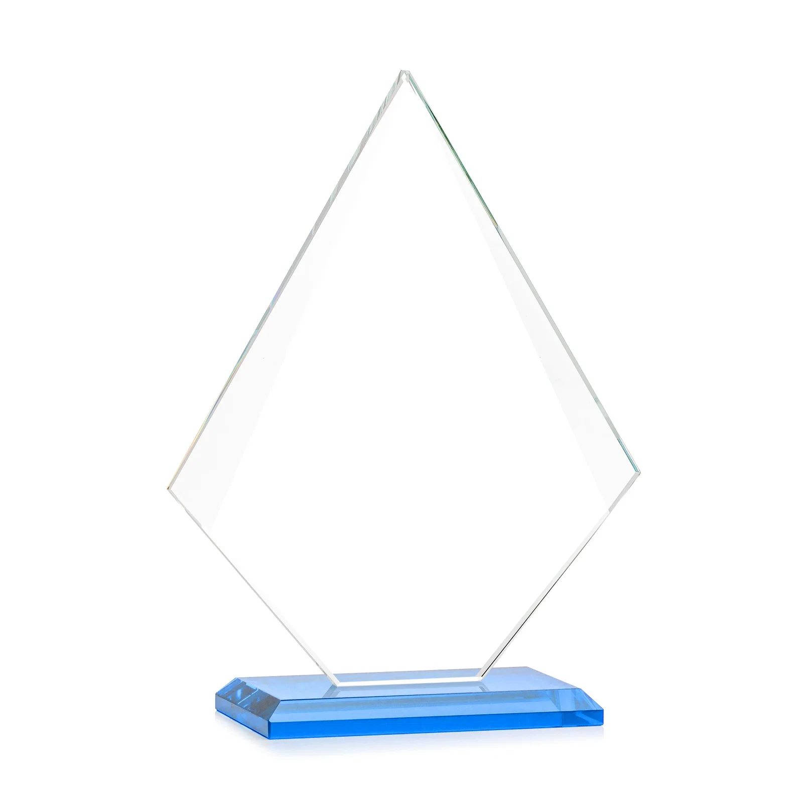 Branded Jade Glass Diamond Award With Eight Distinct Colored Bases, with your logo for donor appreciation