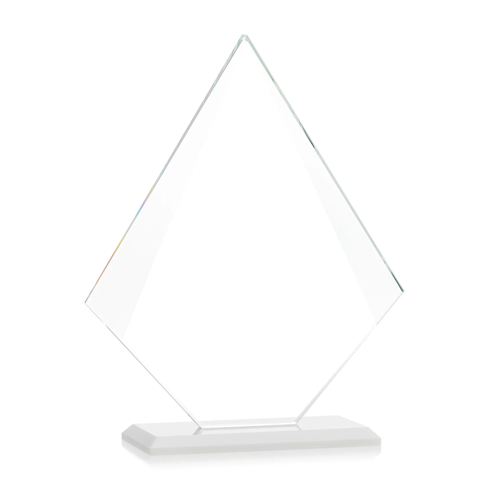 Branded Jade Glass Diamond Award With Eight Distinct Colored Bases, with your logo for company anniversary events