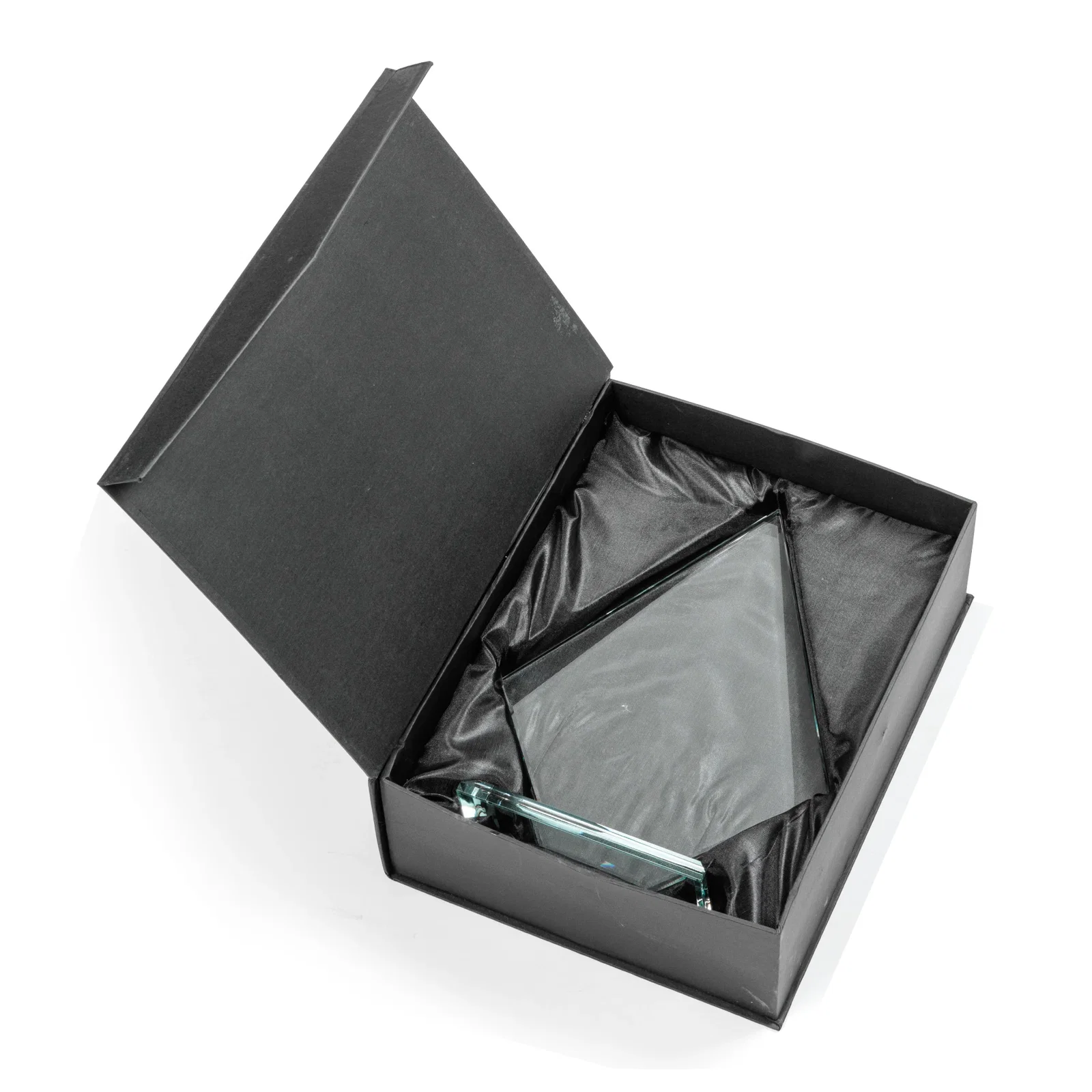 Custom Jade Glass Diamond Award With Eight Distinct Colored Bases for service anniversary gifts